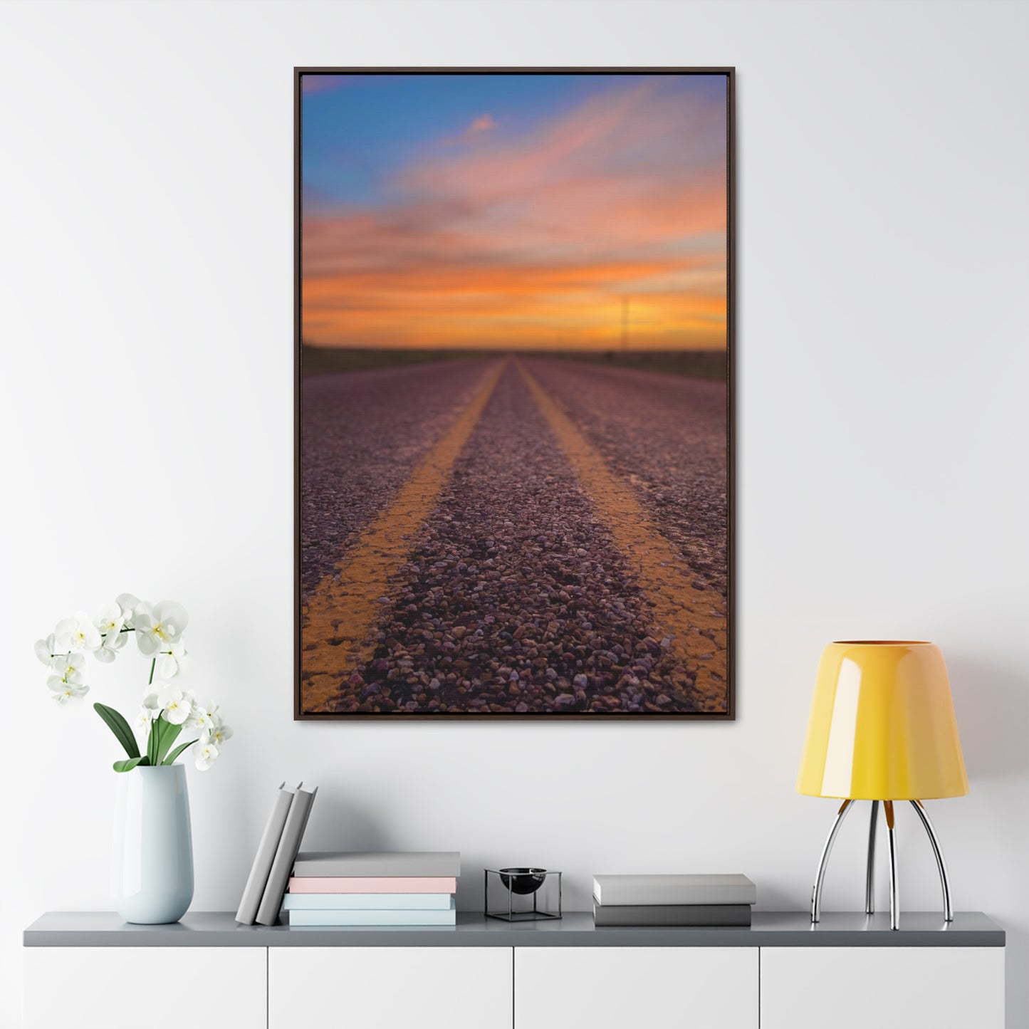 Highways and the Biways Sunset, Gallery Canvas Wraps, Vertical Frame