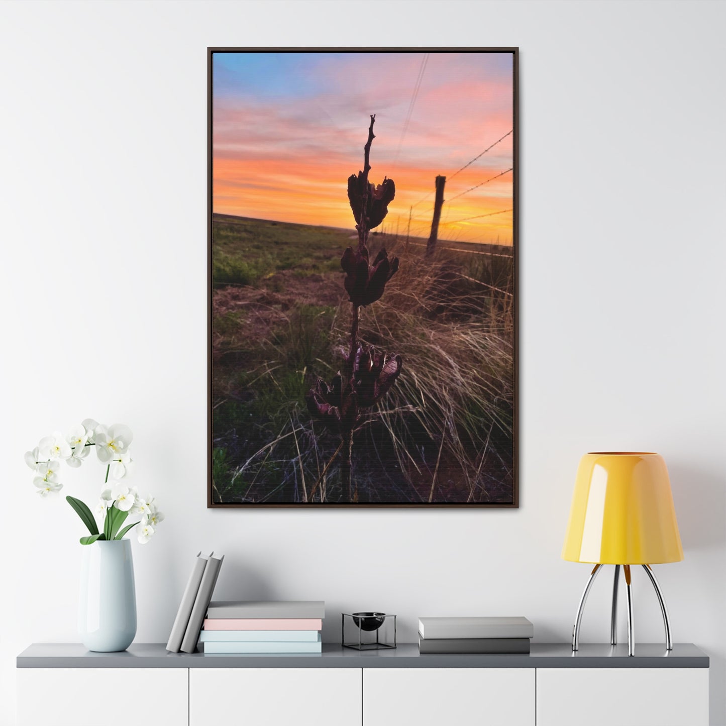 Native Yucca, Sunset, Gallery Canvas Wraps, Vertical Frame