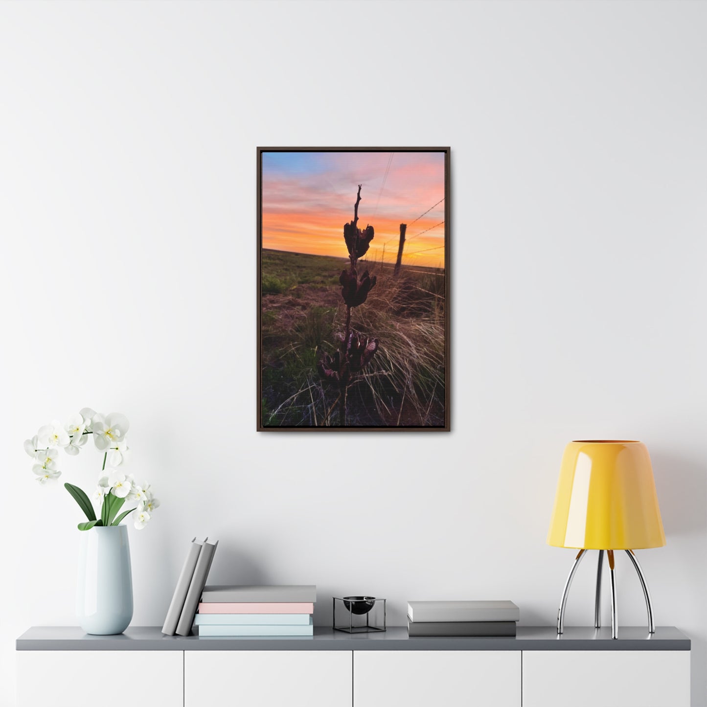 Native Yucca, Sunset, Gallery Canvas Wraps, Vertical Frame