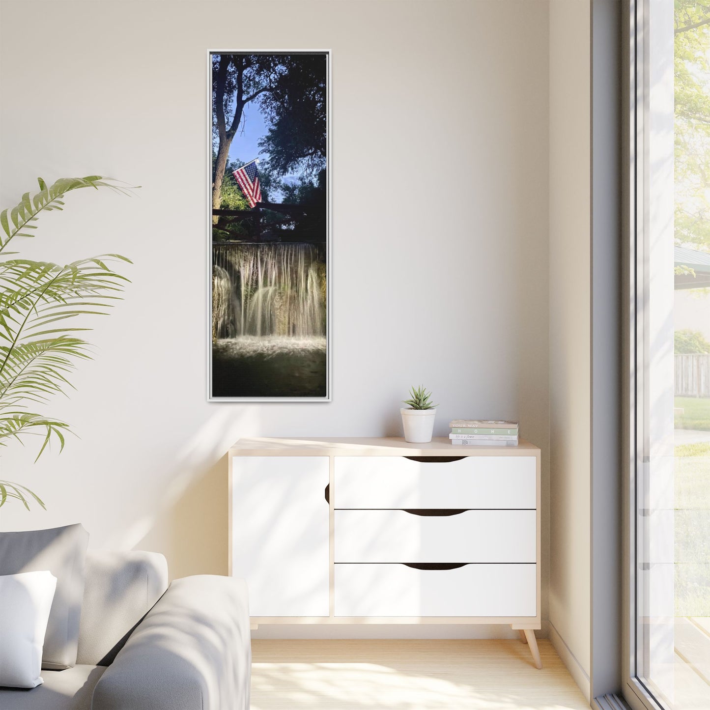 Patriotic falls Matte Canvas, Framed (Multi-color)