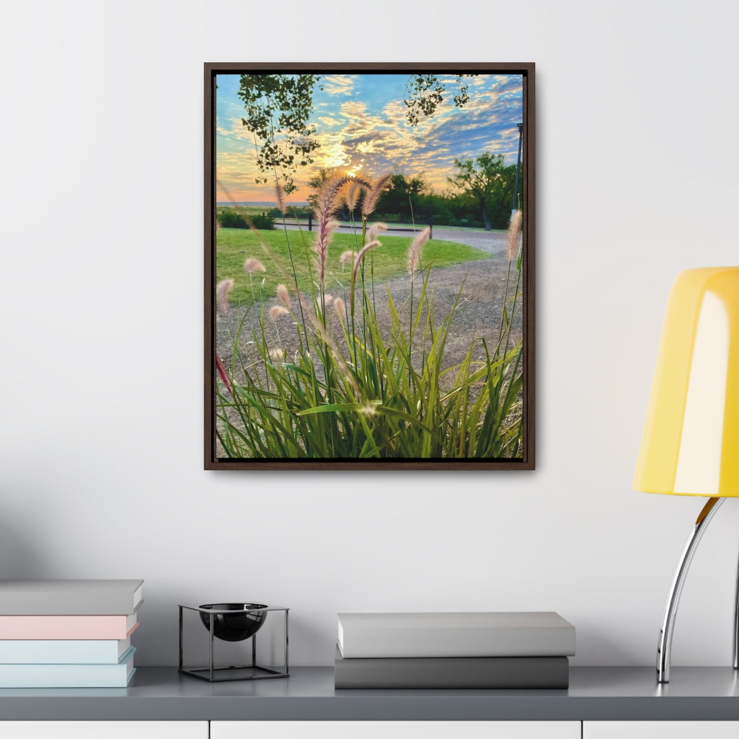 Feathergrass Sunrise, Gallery Canvas Wraps, Vertical Frame