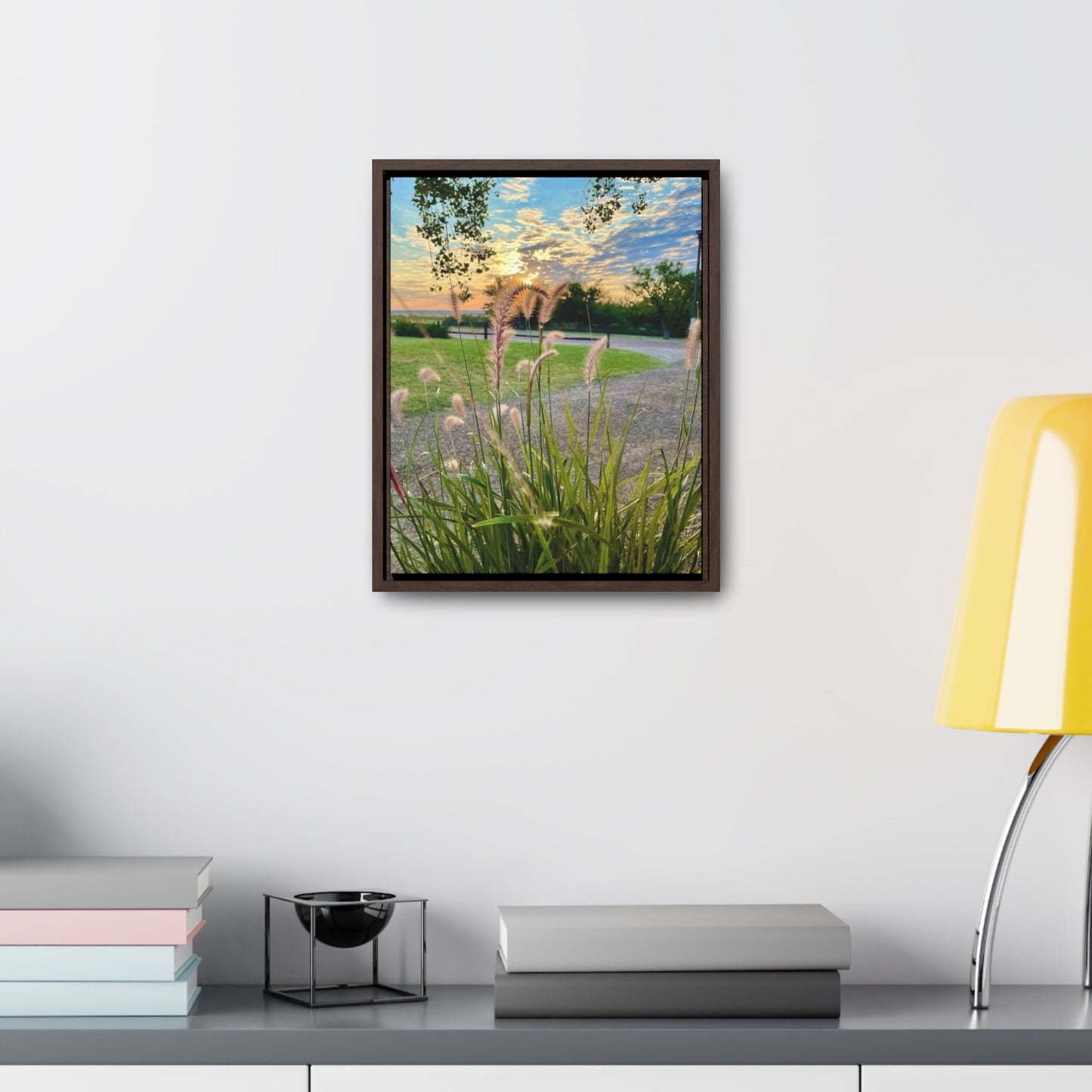 Feathergrass Sunrise, Gallery Canvas Wraps, Vertical Frame