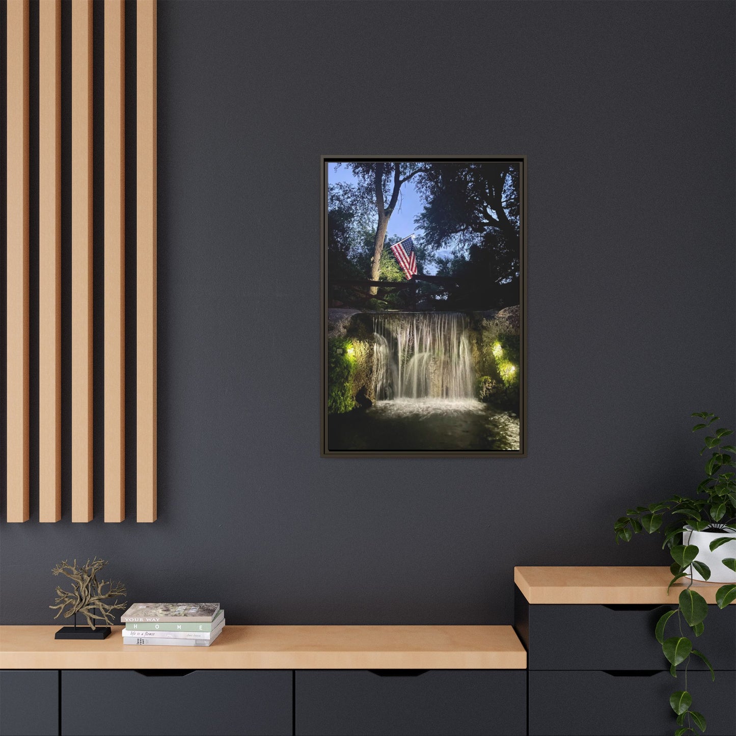 Patriotic falls Matte Canvas, Framed (Multi-color)