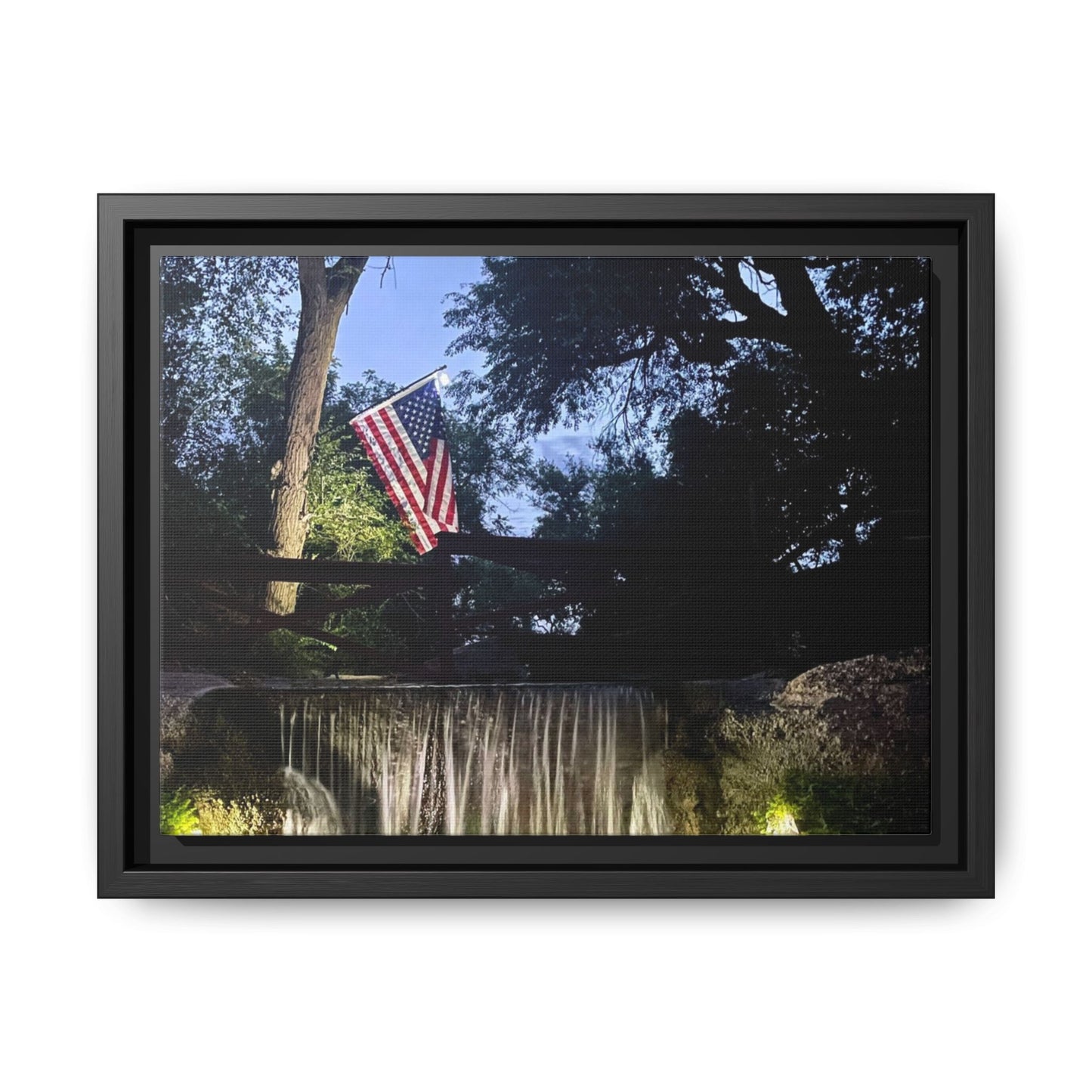 Patriotic falls Matte Canvas, Framed (Multi-color)