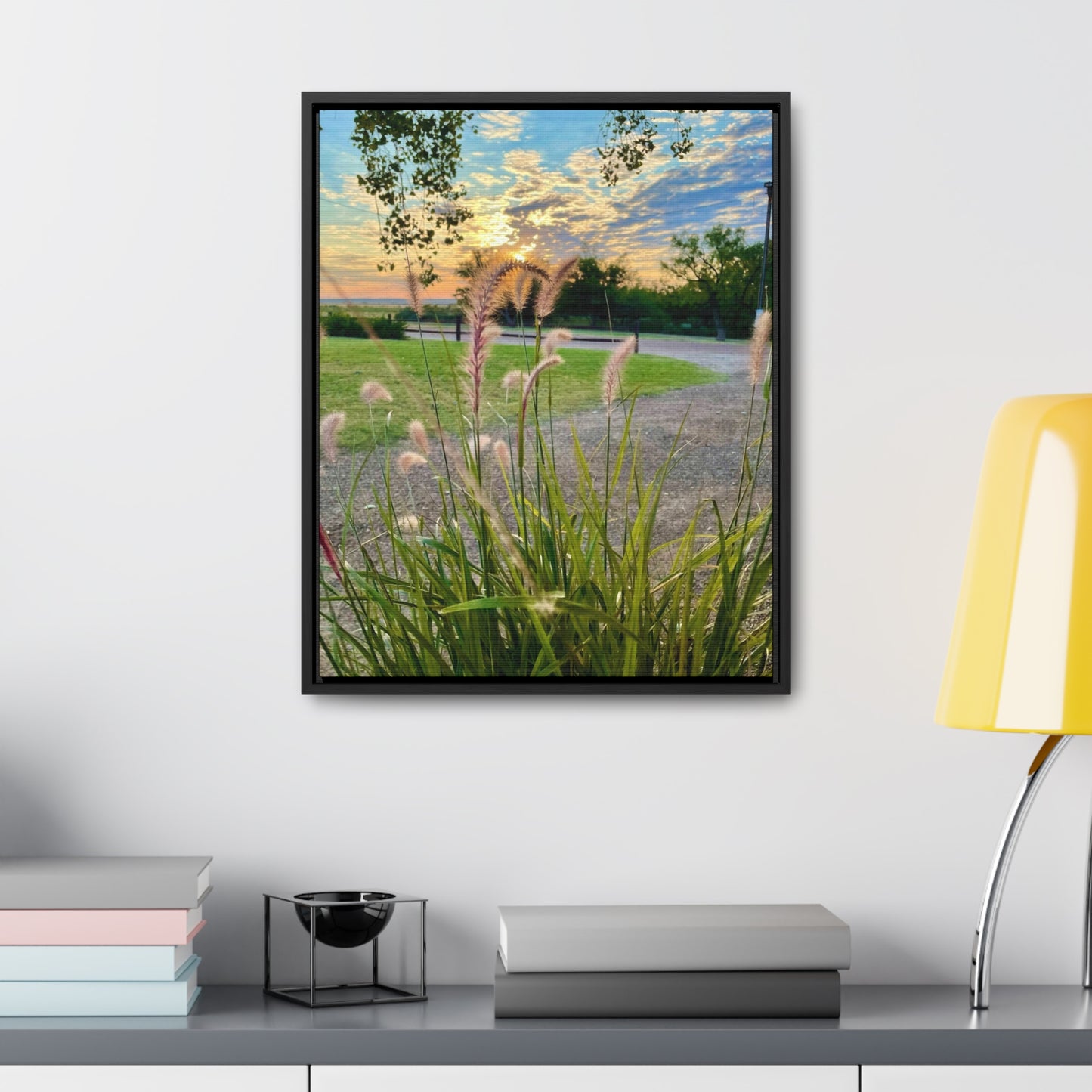 Feathergrass Sunrise, Gallery Canvas Wraps, Vertical Frame