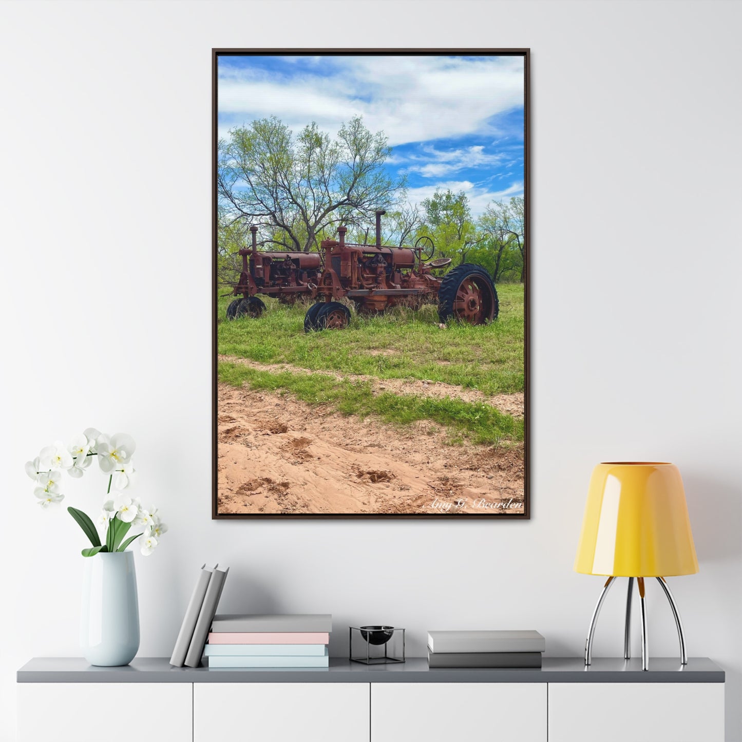 Twin Tractors, Gallery Canvas Wraps, Vertical Frame