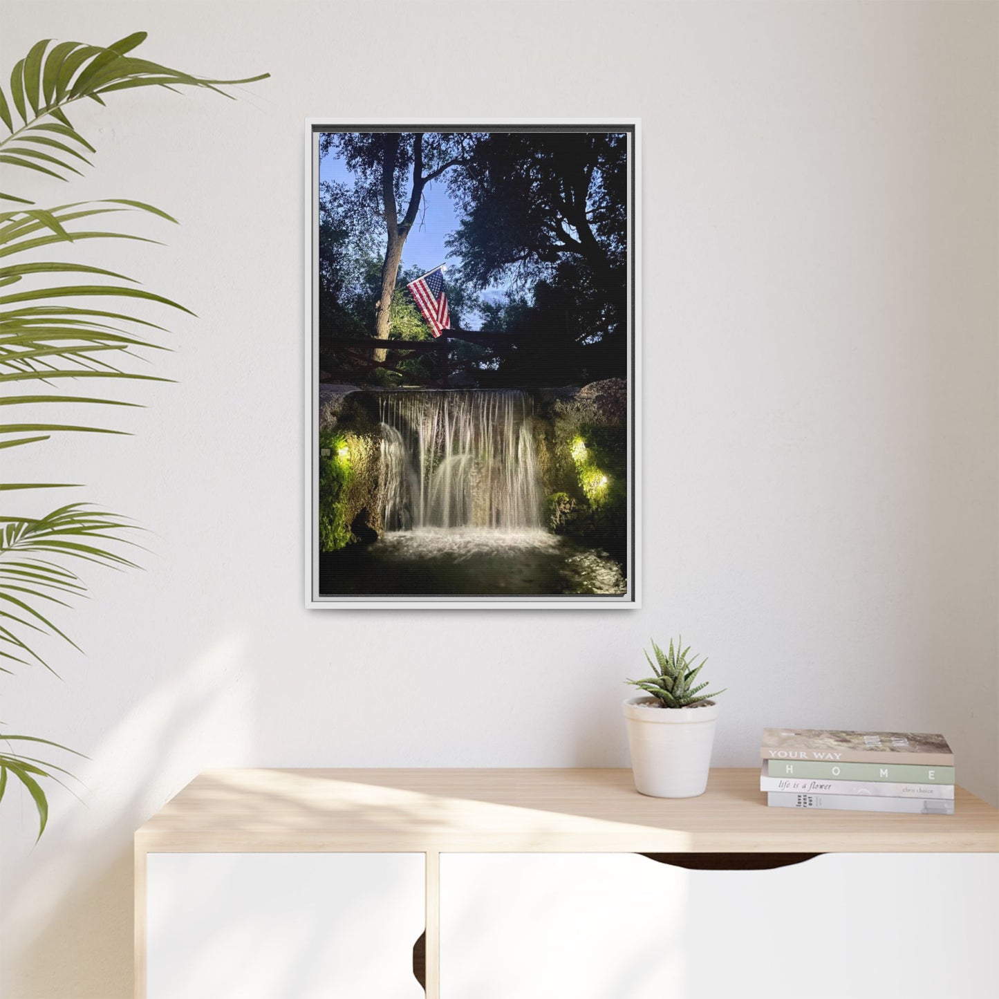 Patriotic falls Matte Canvas, Framed (Multi-color)