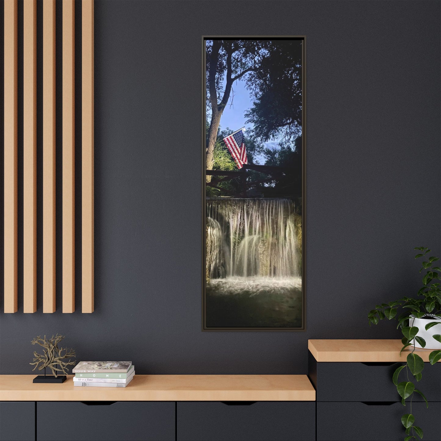 Patriotic falls Matte Canvas, Framed (Multi-color)