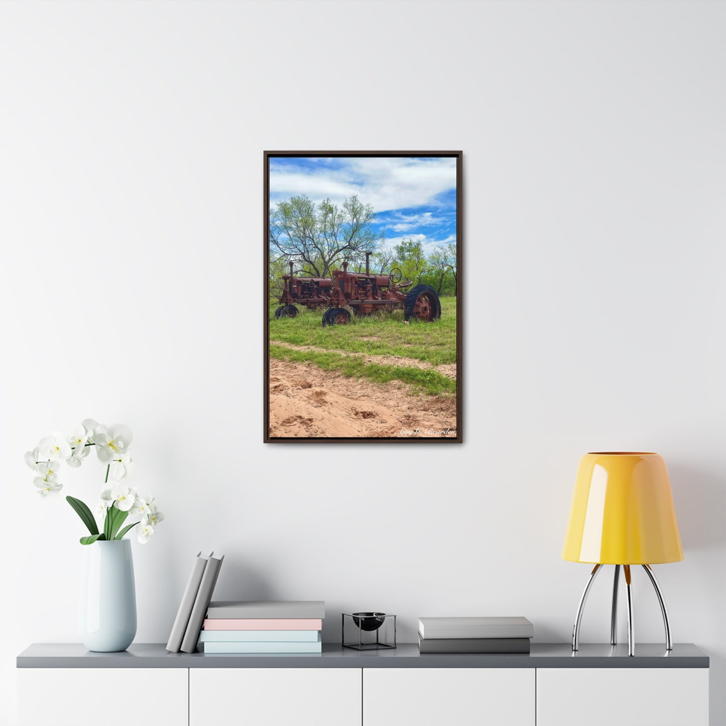 Twin Tractors, Gallery Canvas Wraps, Vertical Frame