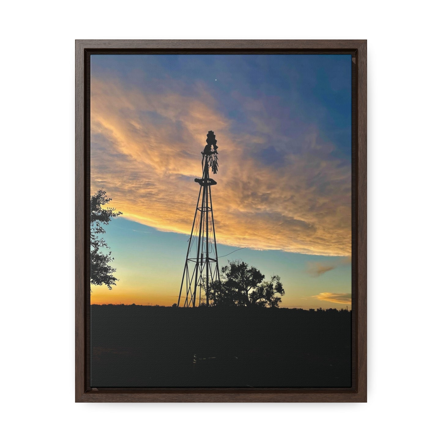 Windmill Sunset, Gallery Canvas Wraps, Vertical Frame
