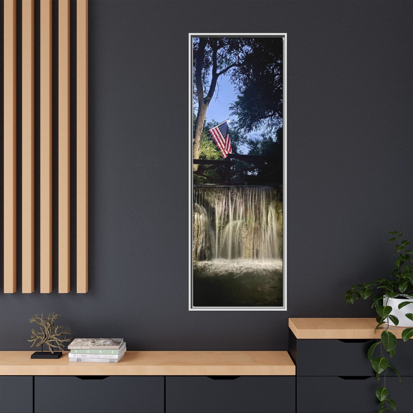 Patriotic falls Matte Canvas, Framed (Multi-color)