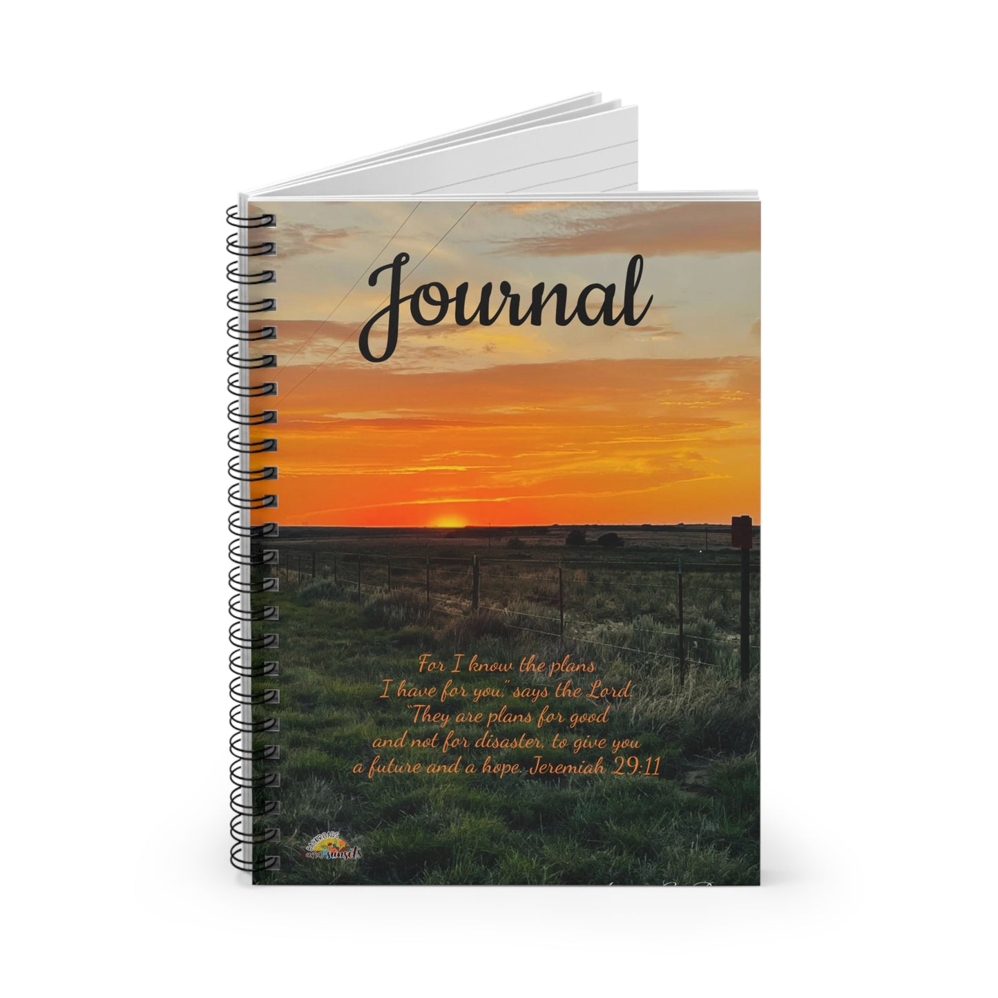 For I know the Plans, Sunset, Spiral Notebook - Ruled Line