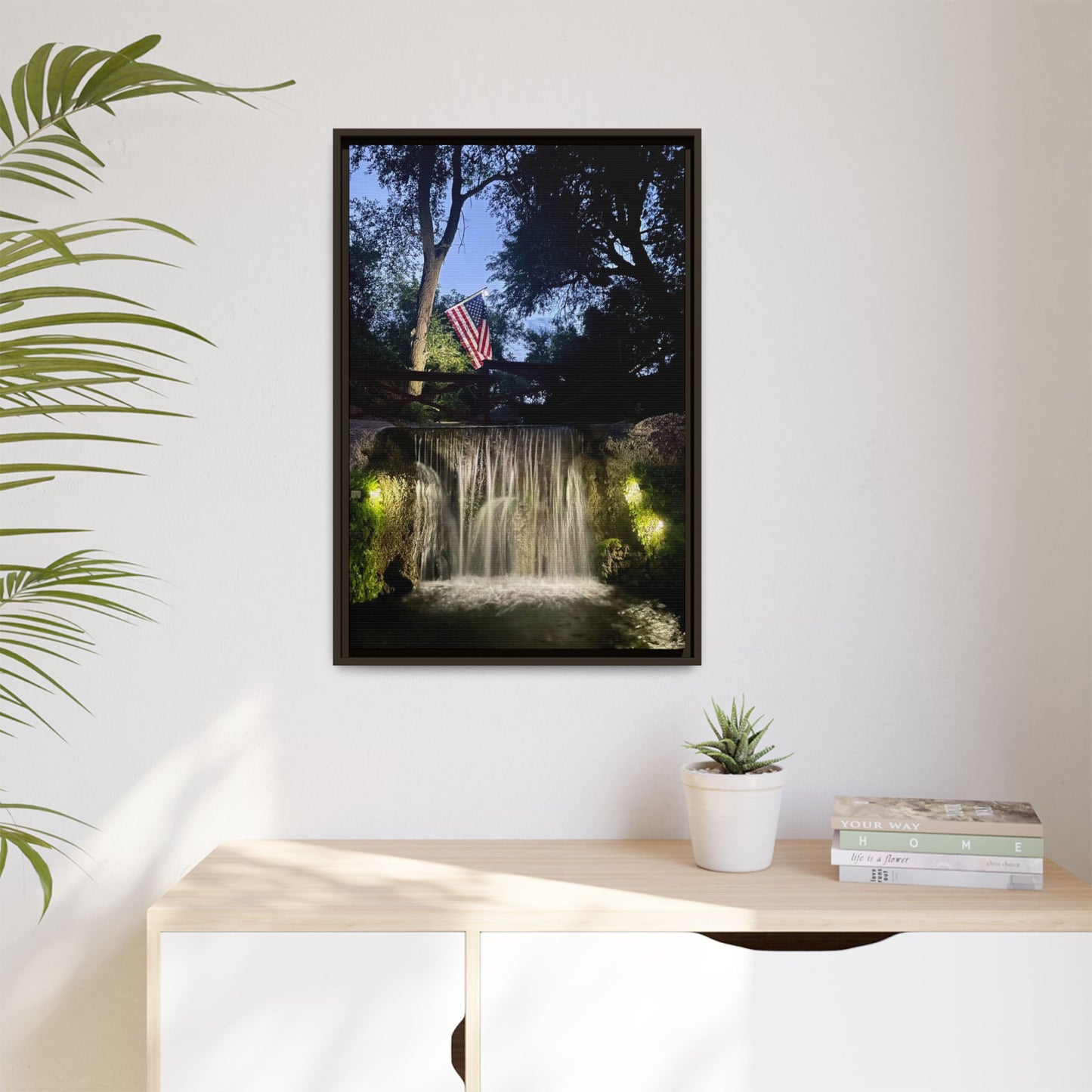 Patriotic falls Matte Canvas, Framed (Multi-color)