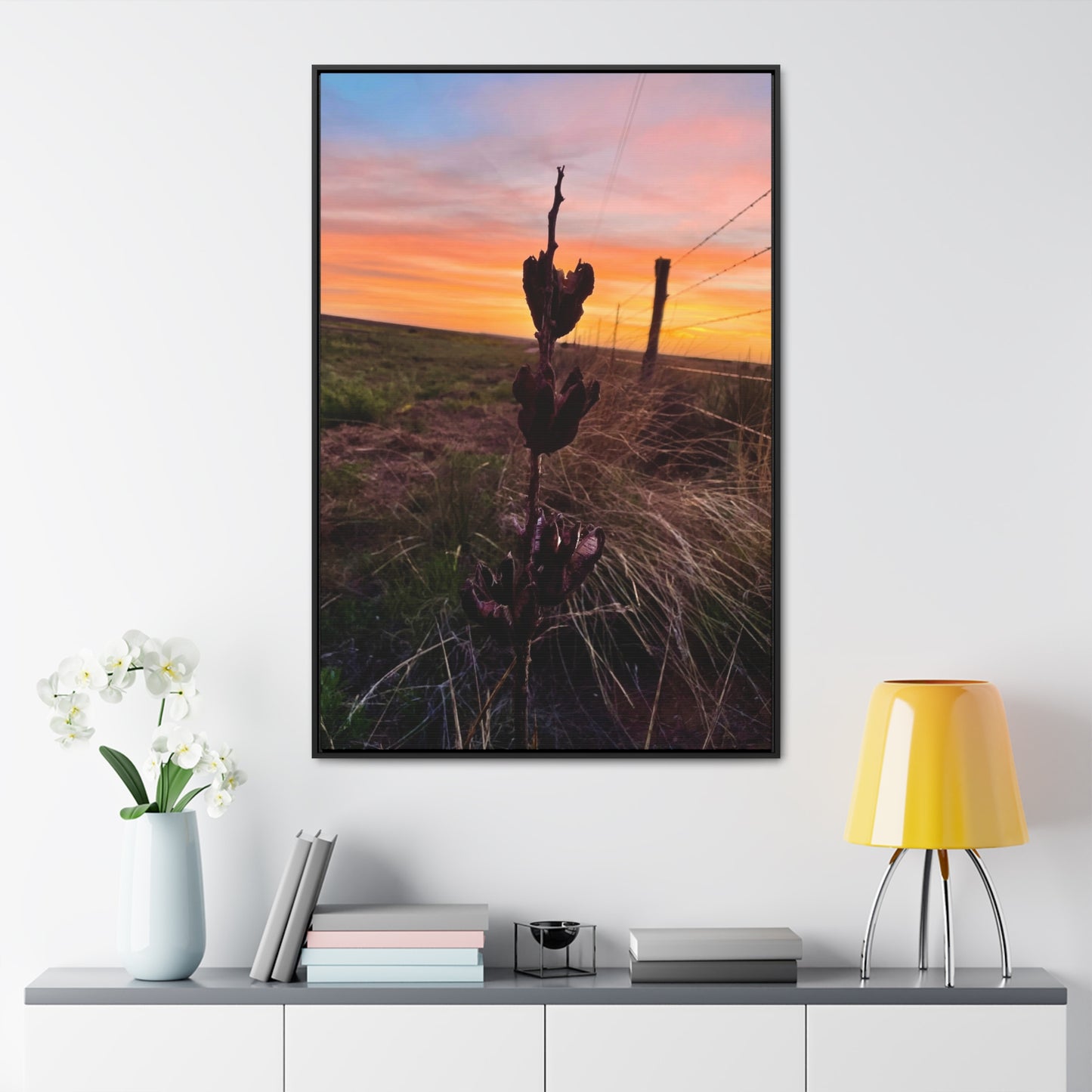 Native Yucca, Sunset, Gallery Canvas Wraps, Vertical Frame