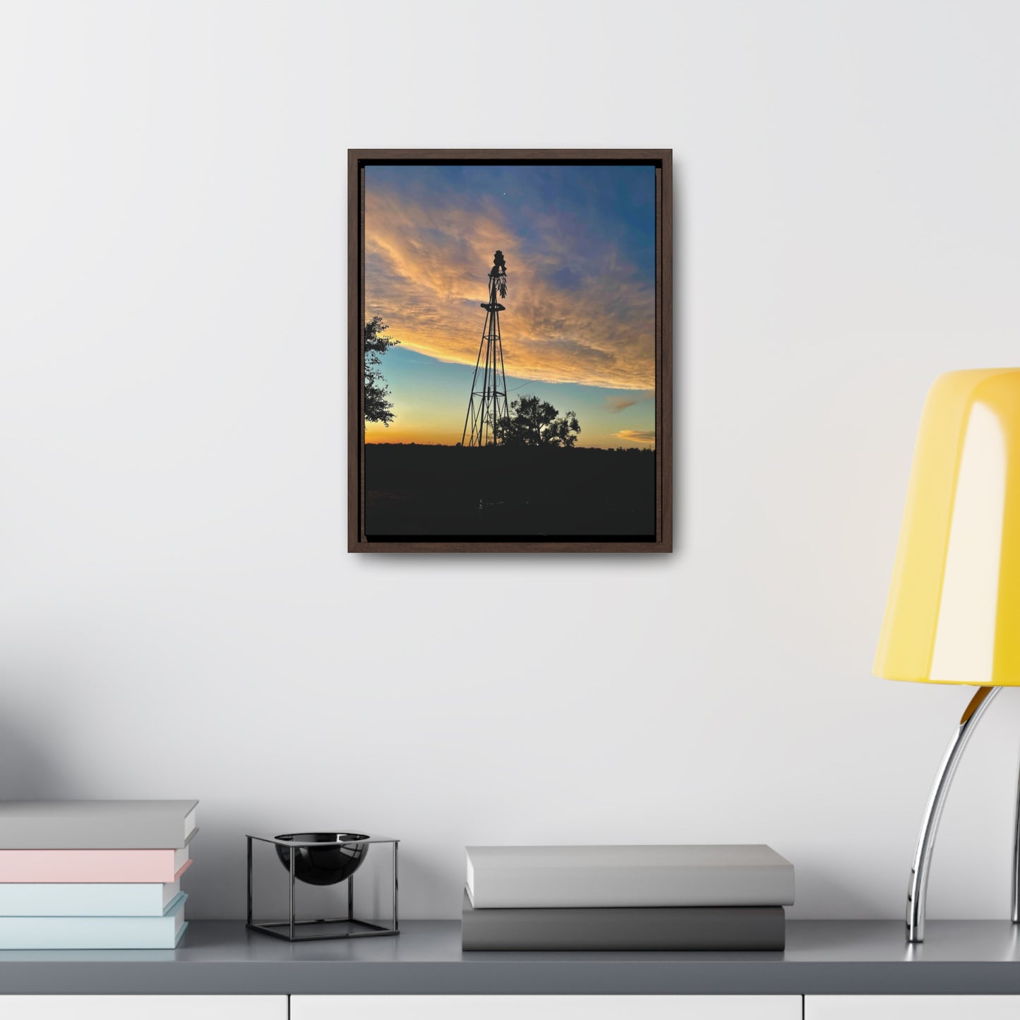 Windmill Sunset, Gallery Canvas Wraps, Vertical Frame