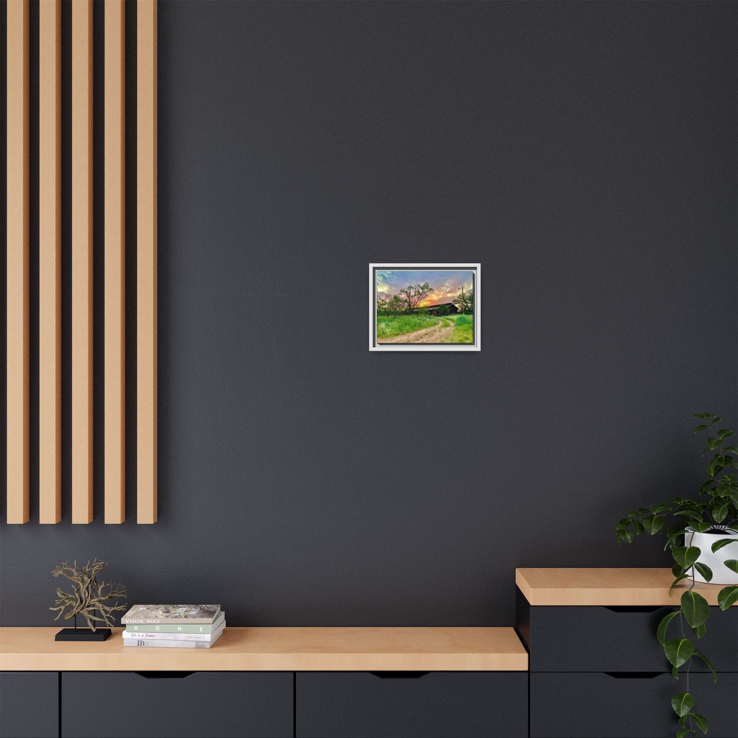 Horse stable, vibrant canvas