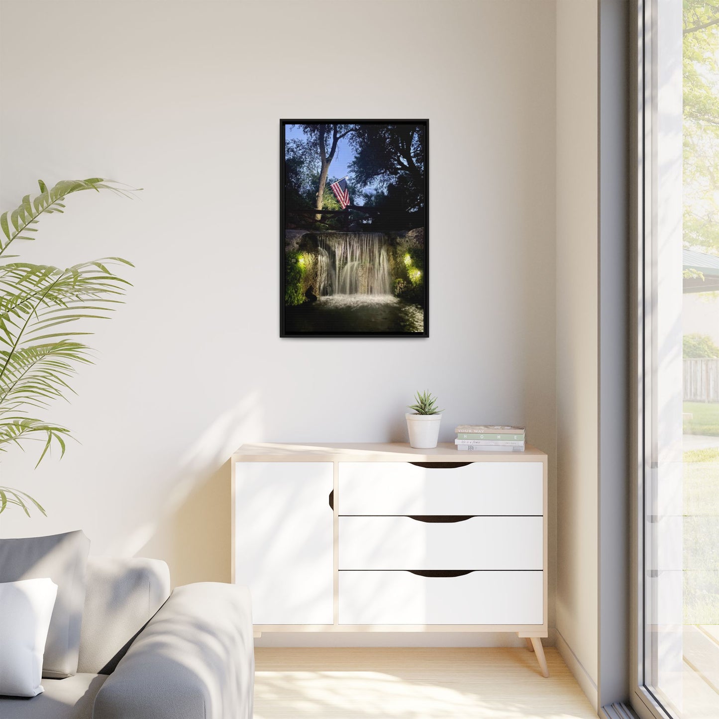 Patriotic falls Matte Canvas, Framed (Multi-color)