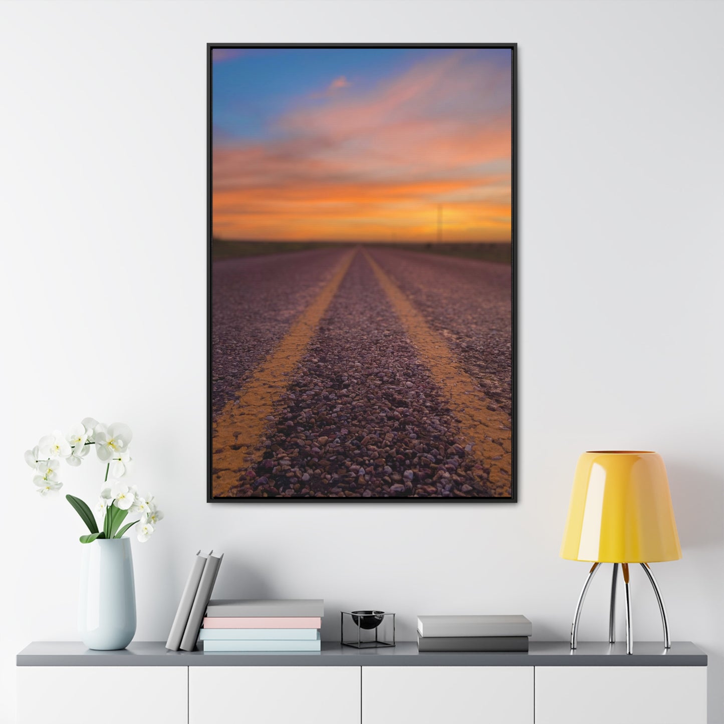 Highways and the Biways Sunset, Gallery Canvas Wraps, Vertical Frame