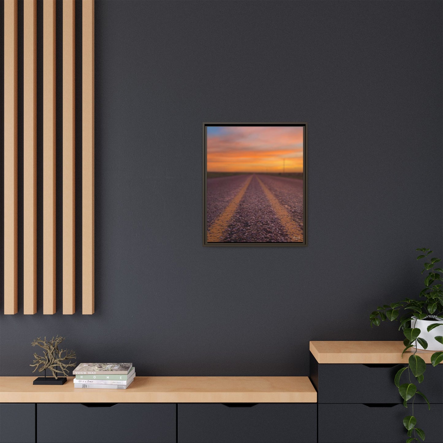 Highways and the Biways Sunset, Gallery Canvas Wraps, Vertical Frame