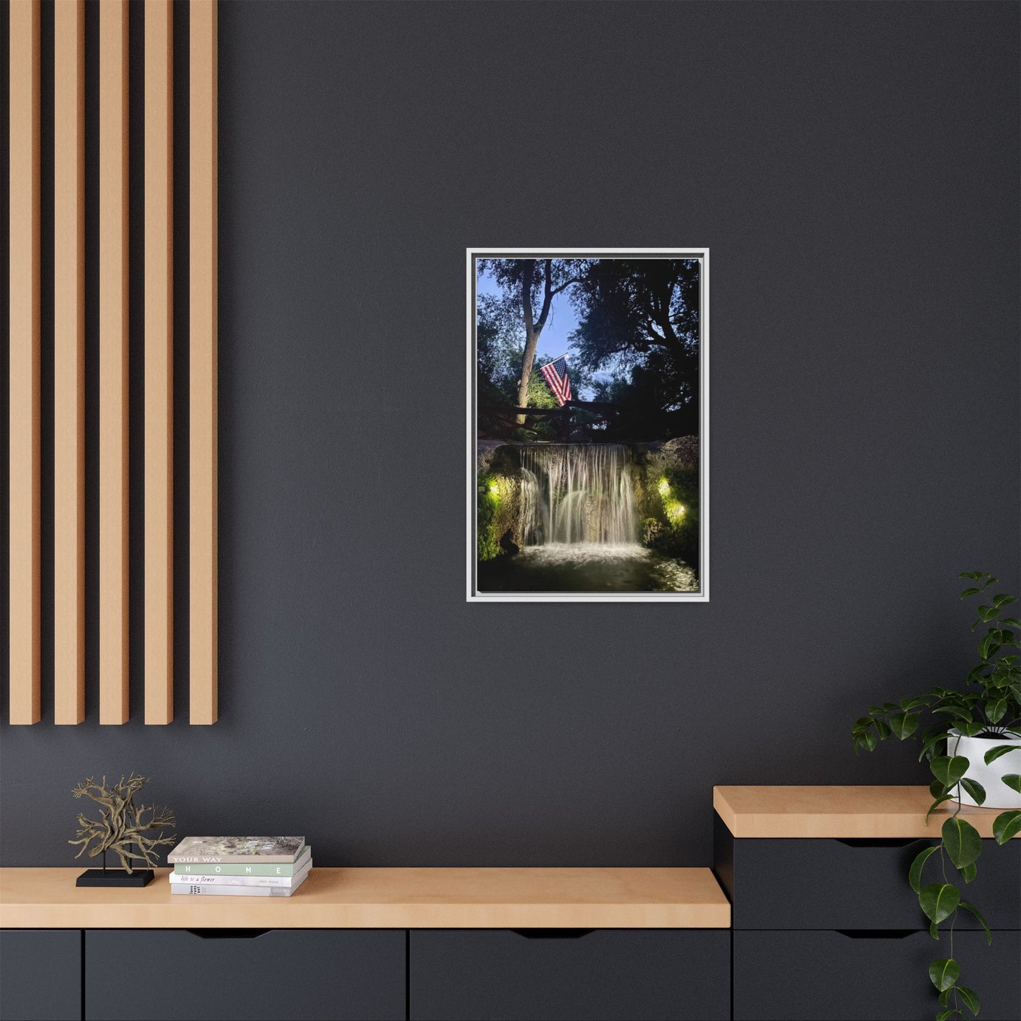 Patriotic falls Matte Canvas, Framed (Multi-color)