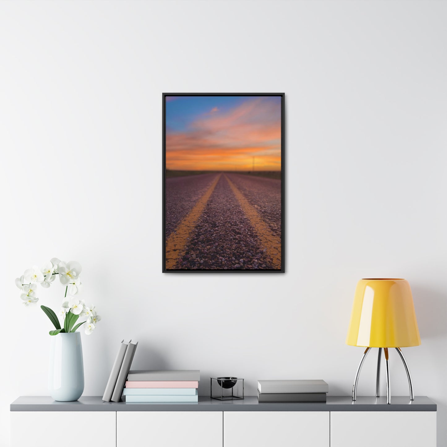 Highways and the Biways Sunset, Gallery Canvas Wraps, Vertical Frame