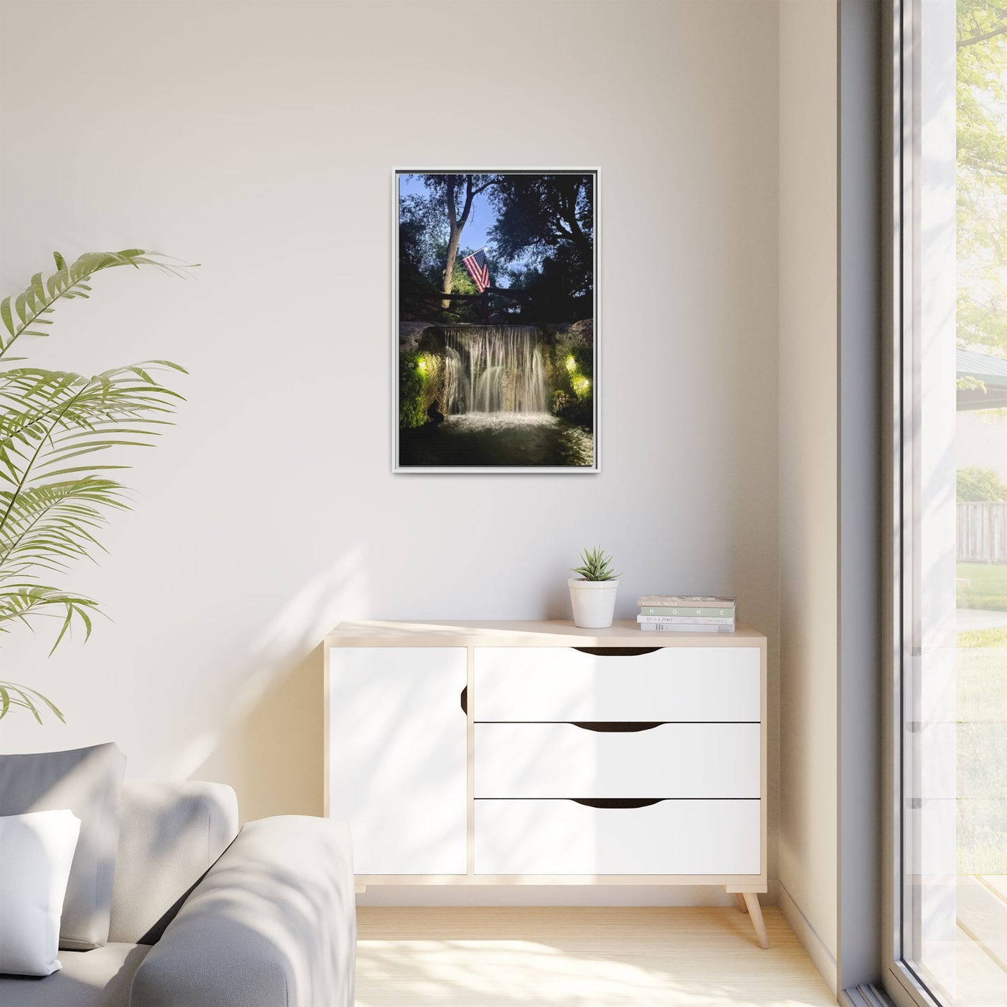 Patriotic falls Matte Canvas, Framed (Multi-color)