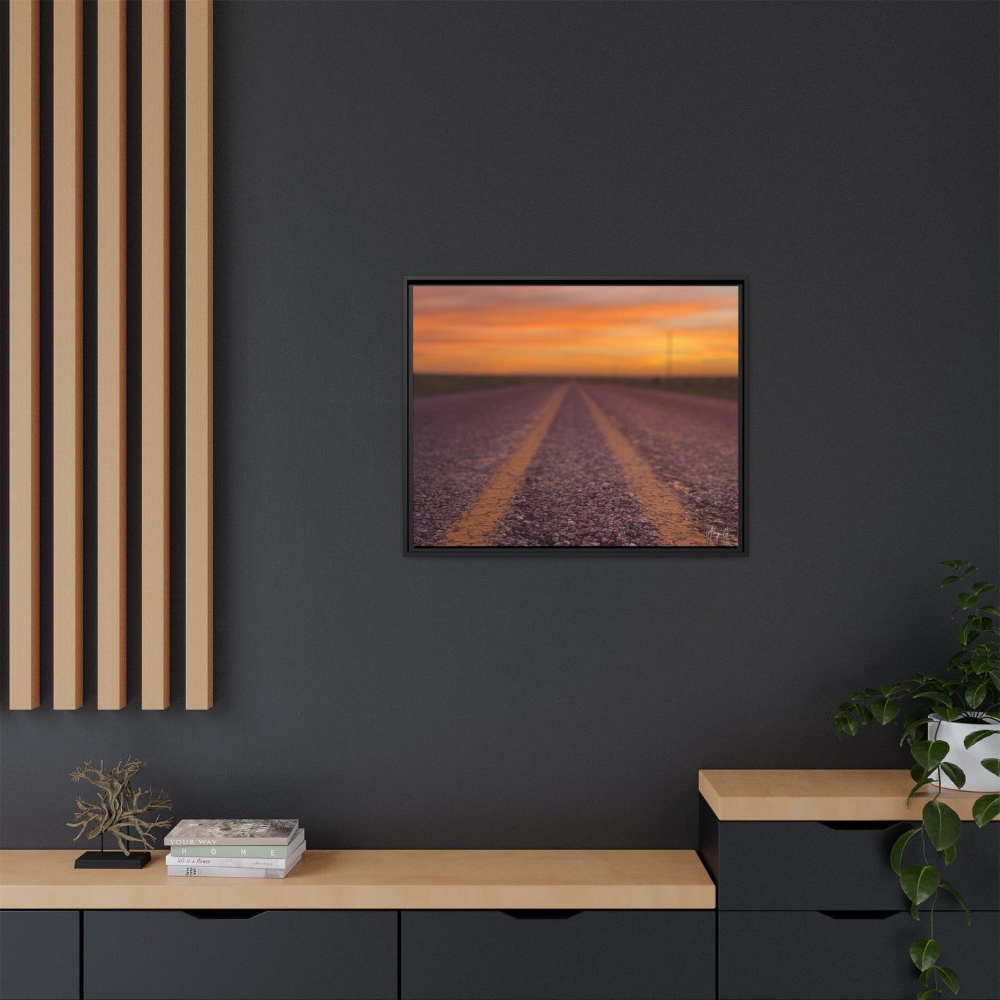 Highways and the Biways Sunset, Gallery Canvas Wraps, Vertical Frame