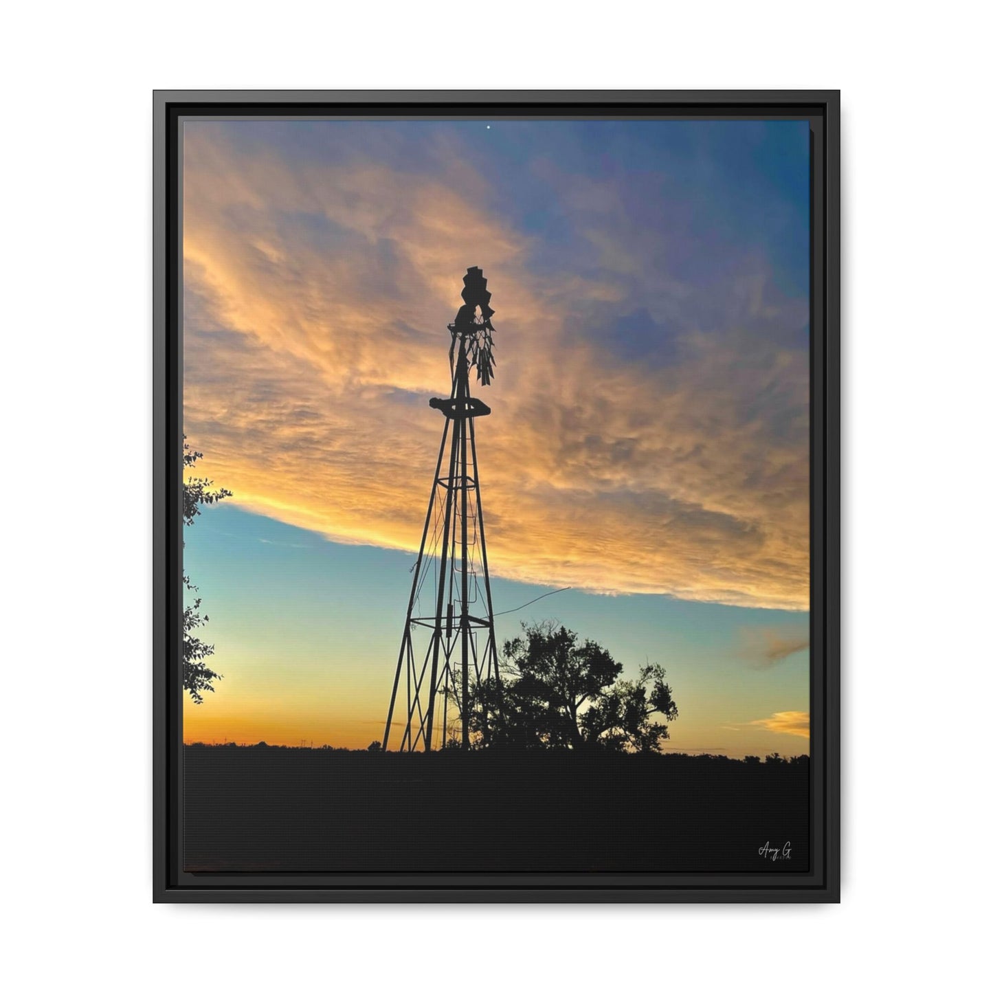Windmill Sunset, Gallery Canvas Wraps, Vertical Frame