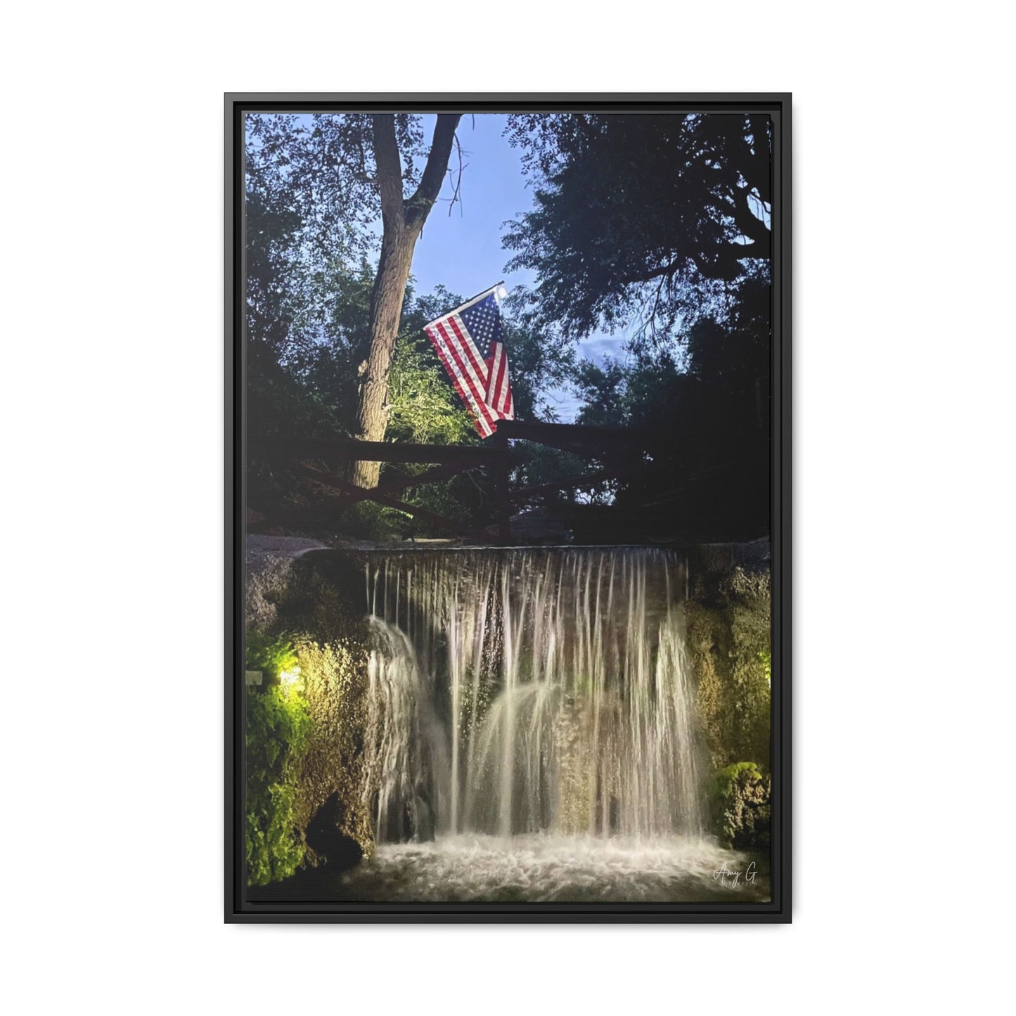 Patriotic falls Matte Canvas, Framed (Multi-color)