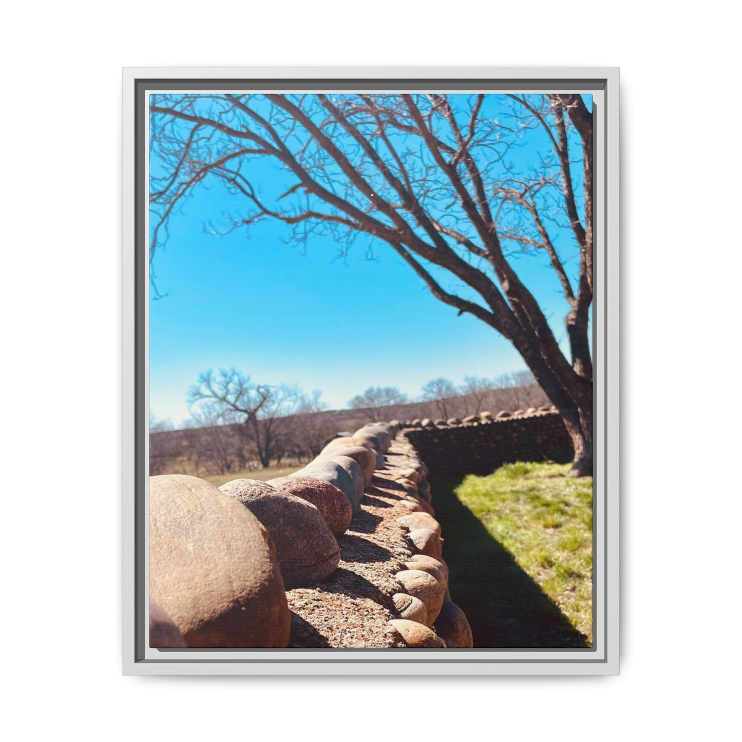 Rock Fence, Matte Canvas, Framed (Multi-color)