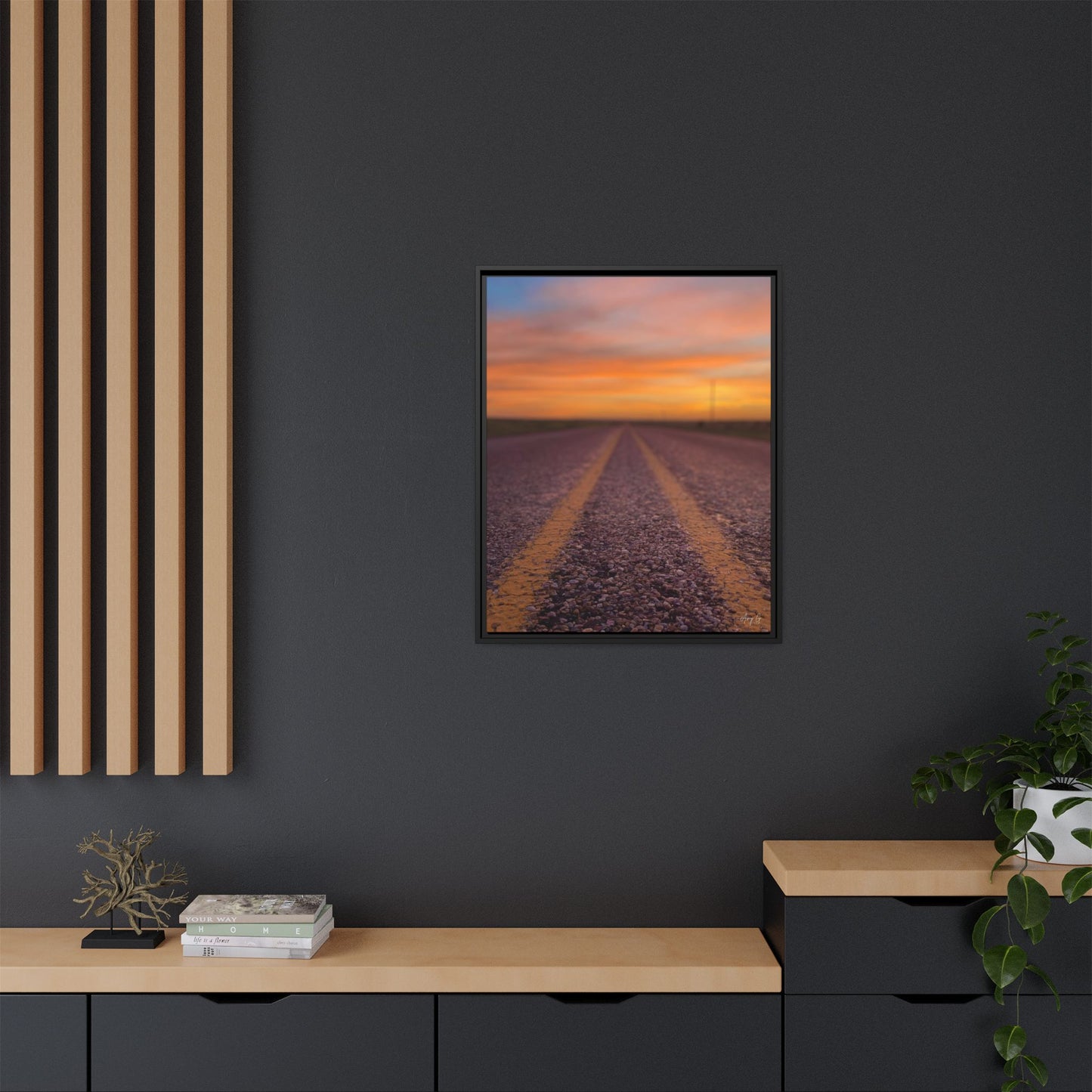 Highways and the Biways Sunset, Gallery Canvas Wraps, Vertical Frame