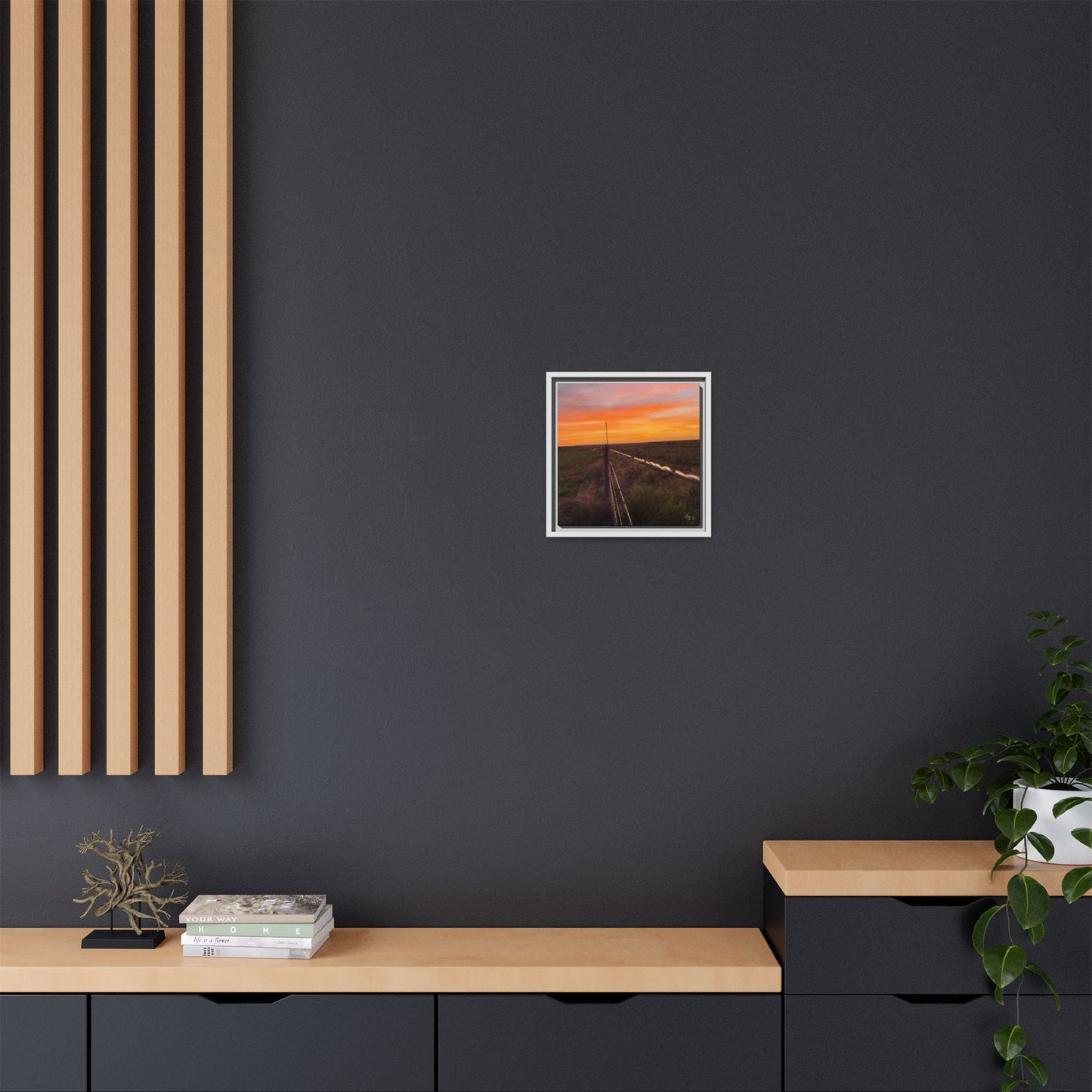 Barbed wire fence, Gallery Canvas Wraps, Vertical Frame