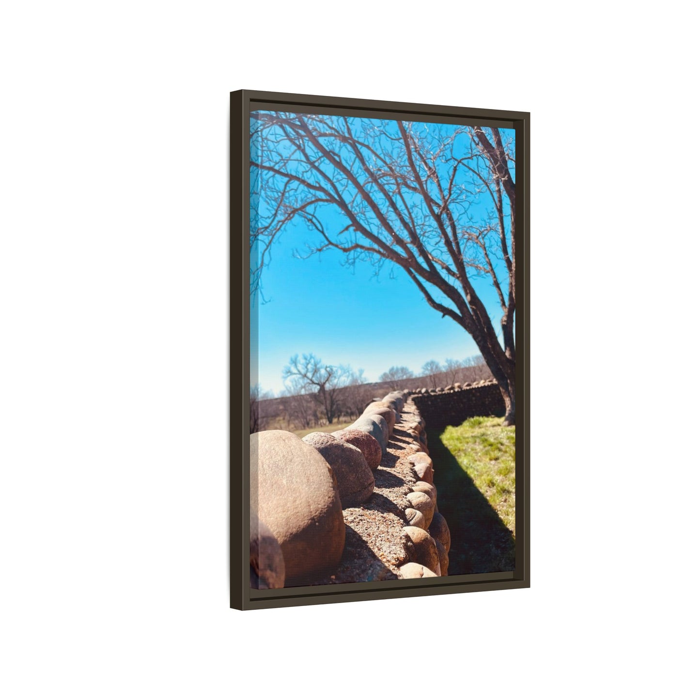 Rock Fence, Matte Canvas, Framed (Multi-color)