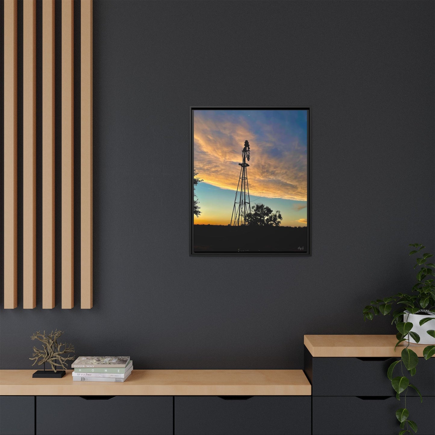 Windmill Sunset, Gallery Canvas Wraps, Vertical Frame