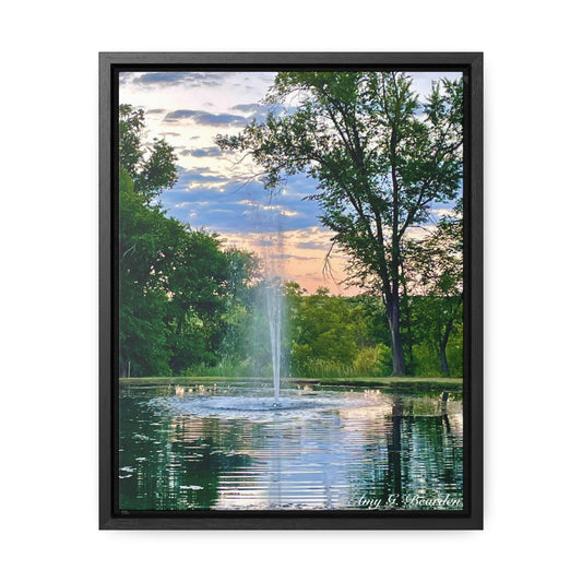 Water fountain sunrise, Gallery Canvas Wraps, Vertical Frame