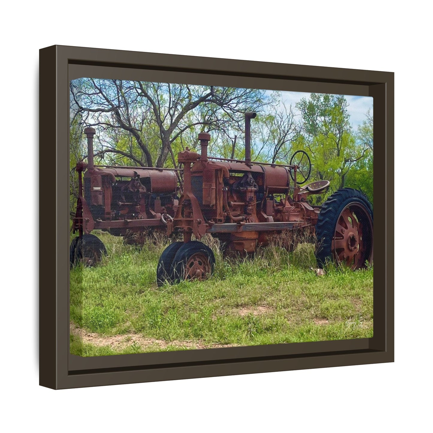 Twin Tractors, Gallery Canvas Wraps, Vertical Frame