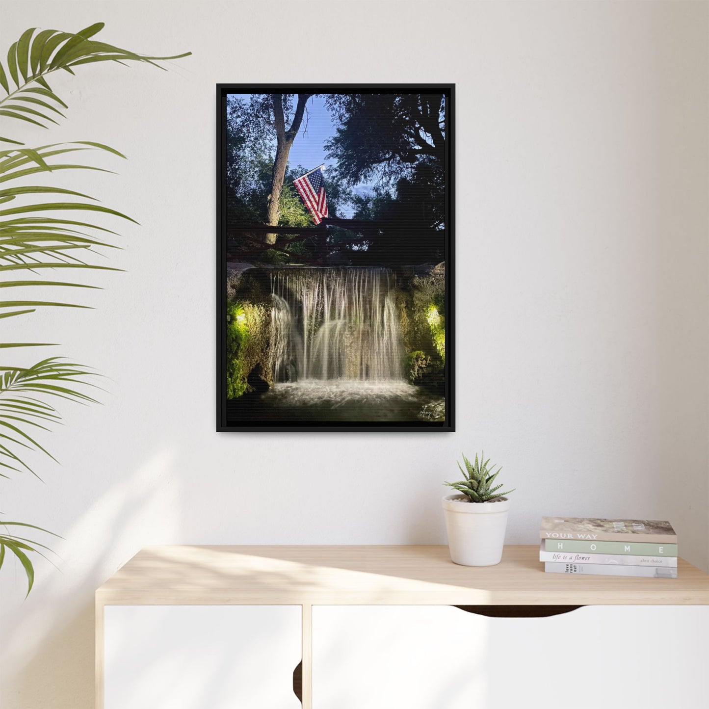 Patriotic falls Matte Canvas, Framed (Multi-color)