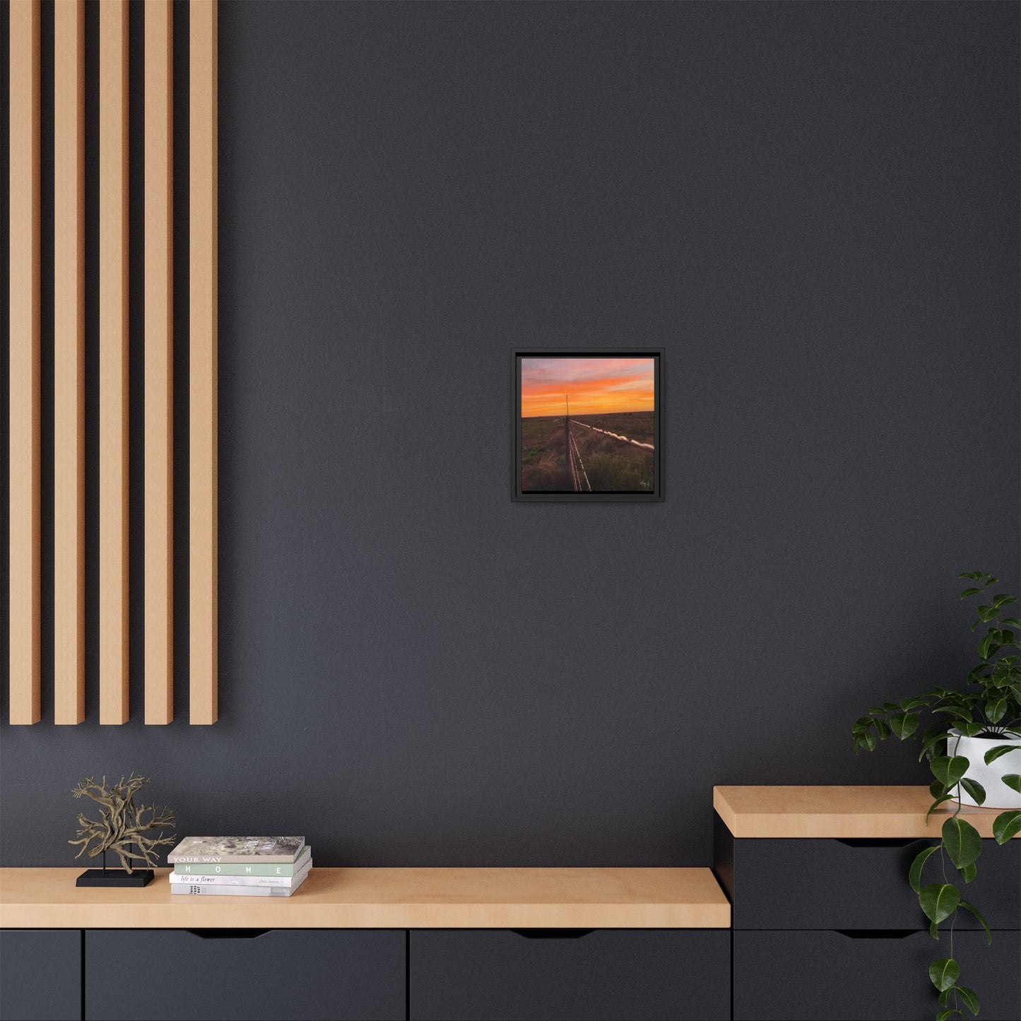 Barbed wire fence, Gallery Canvas Wraps, Vertical Frame
