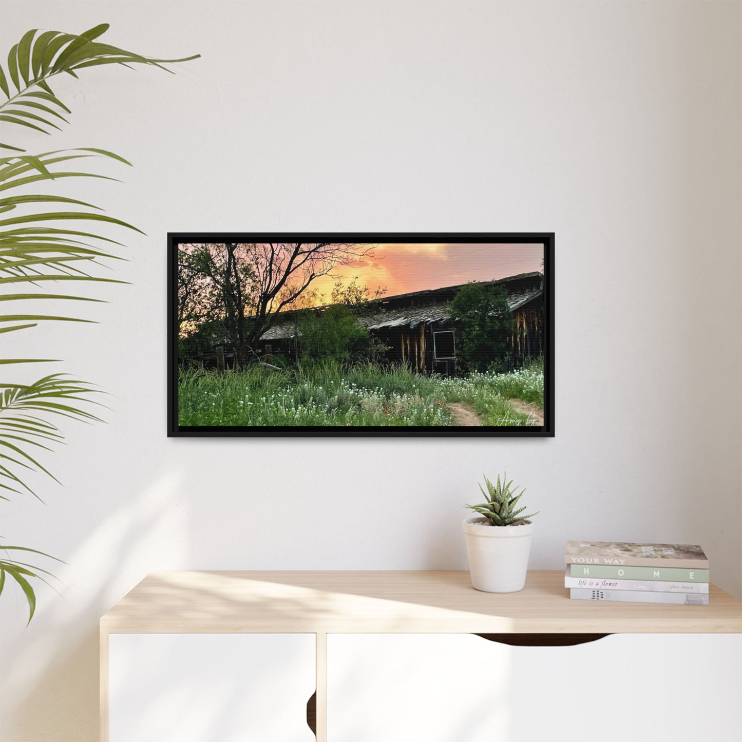 Stable, Matte Canvas, Black Frame