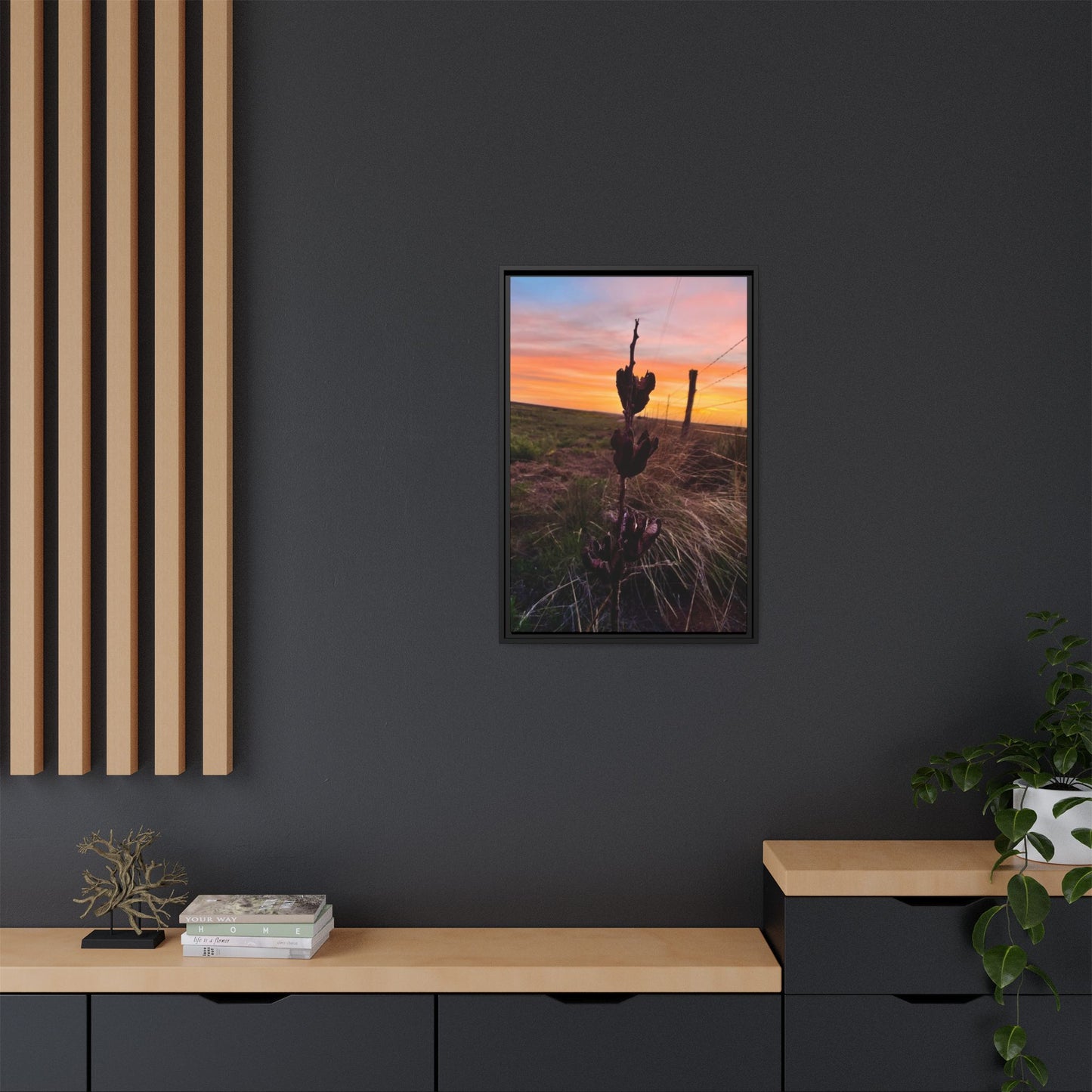 Native Yucca, Sunset, Gallery Canvas Wraps, Vertical Frame