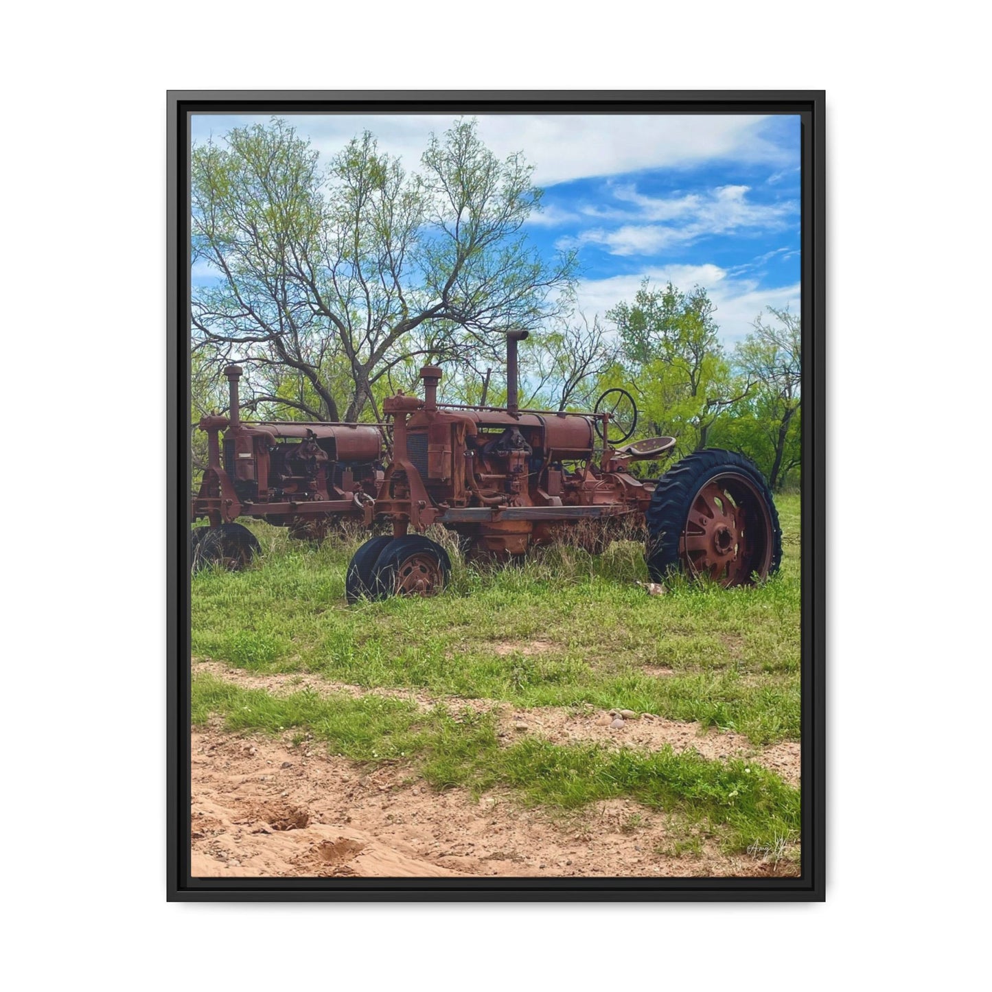 Twin Tractors, Gallery Canvas Wraps, Vertical Frame