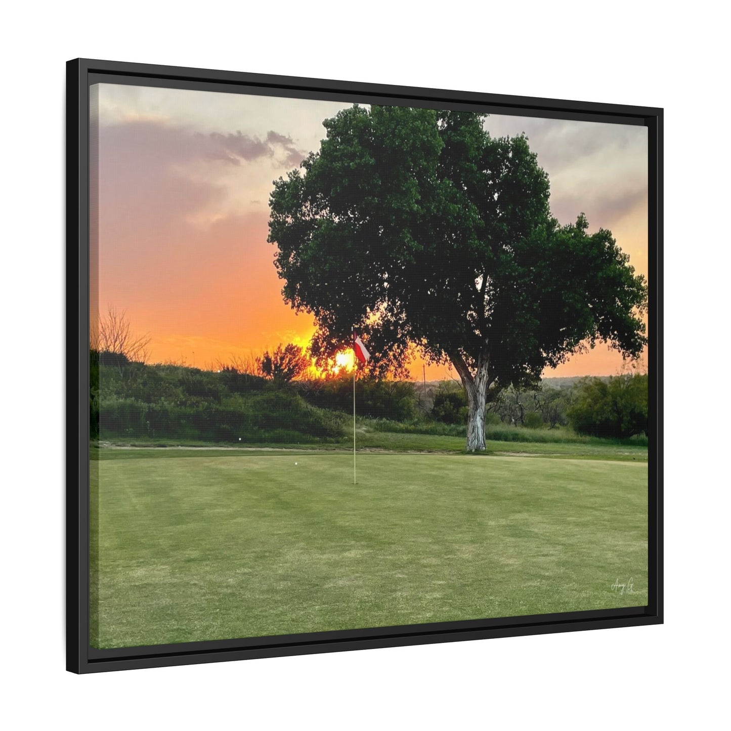 Golf Green sunset, Gallery Canvas Wraps, Horizontal Frame