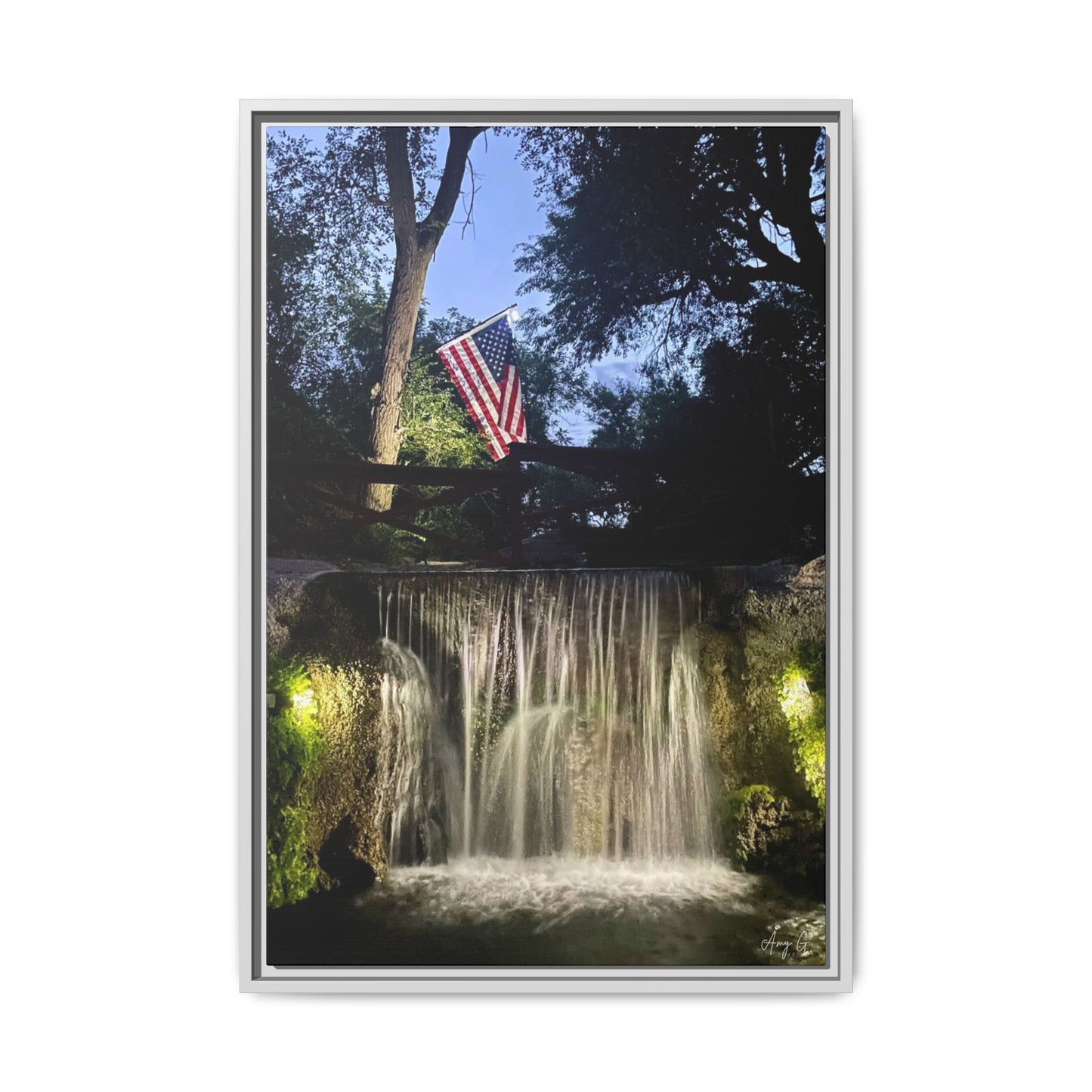 Patriotic falls Matte Canvas, Framed (Multi-color)