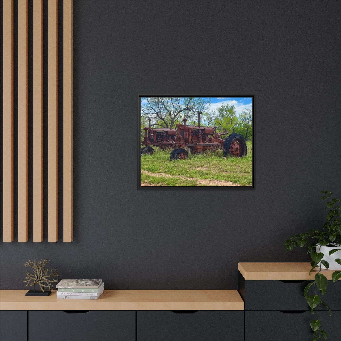 Twin Tractors, Gallery Canvas Wraps, Vertical Frame