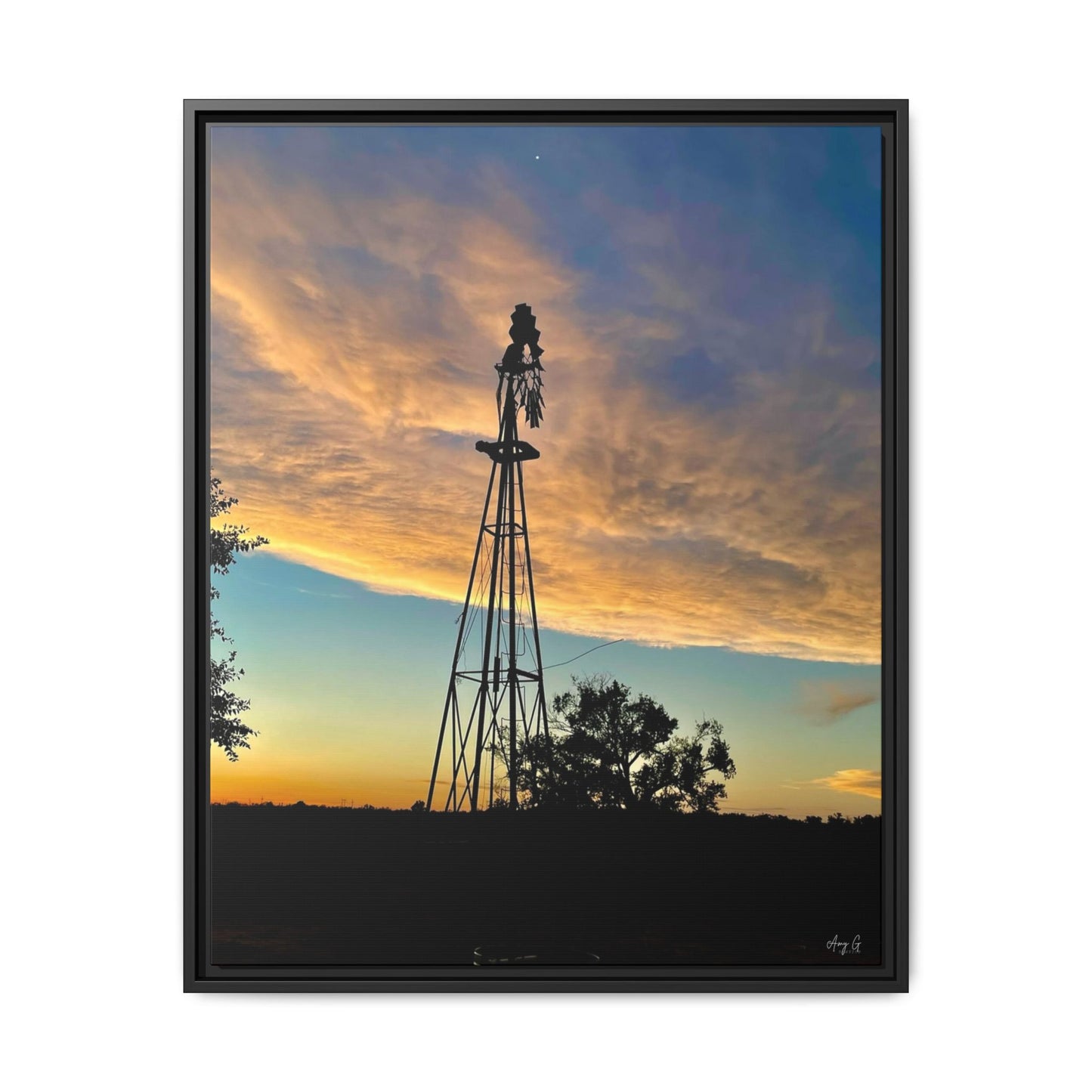 Windmill Sunset, Gallery Canvas Wraps, Vertical Frame