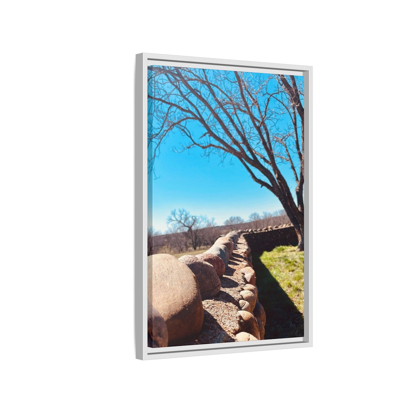 Rock Fence, Matte Canvas, Framed (Multi-color)