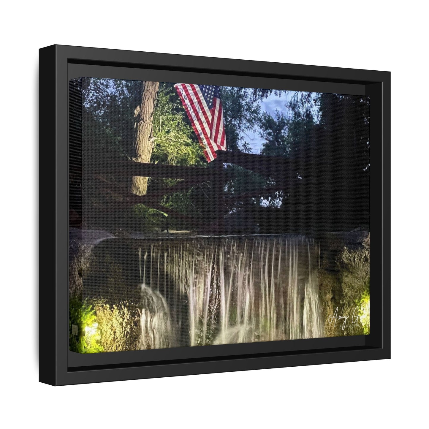 Patriotic falls Matte Canvas, Framed (Multi-color)