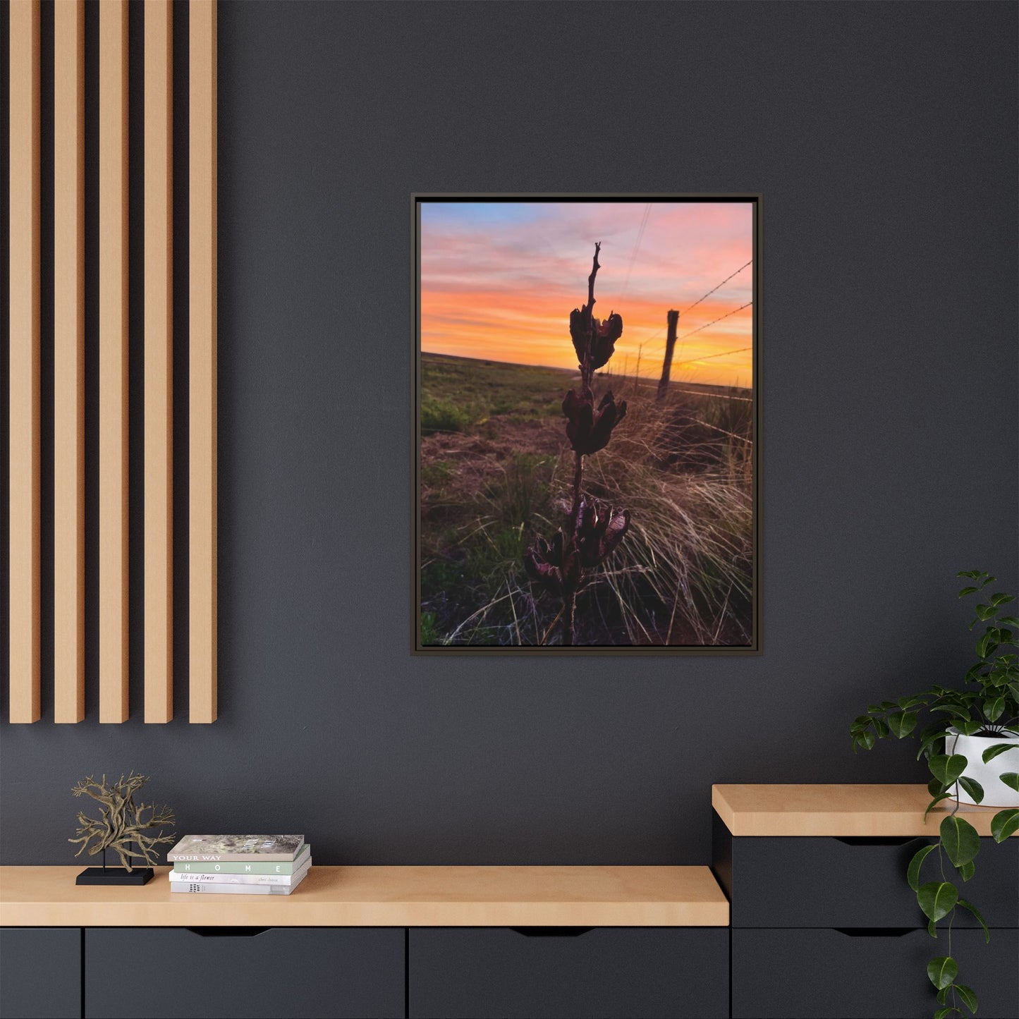 Native Yucca, Sunset, Gallery Canvas Wraps, Vertical Frame
