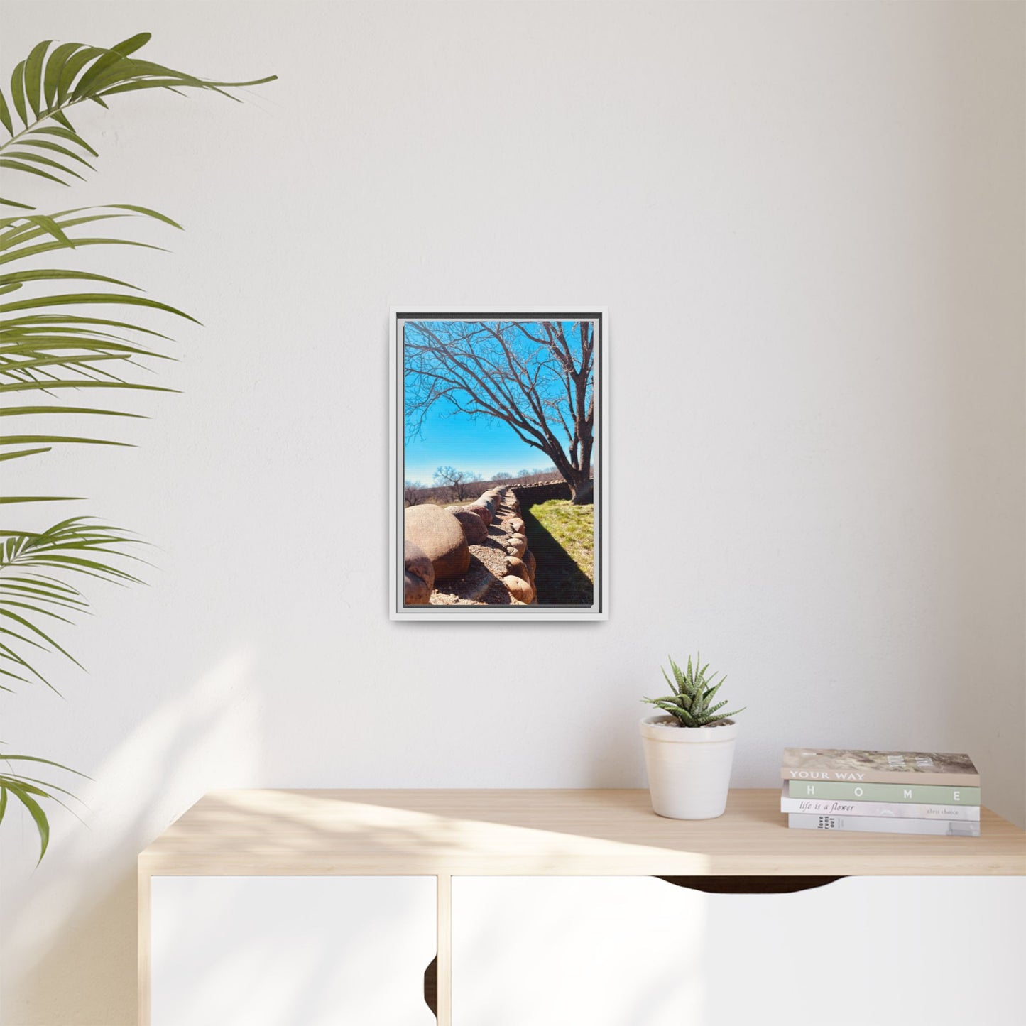 Rock Fence, Matte Canvas, Framed (Multi-color)