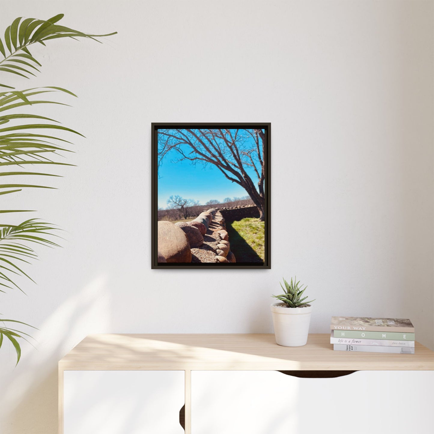 Rock Fence, Matte Canvas, Framed (Multi-color)